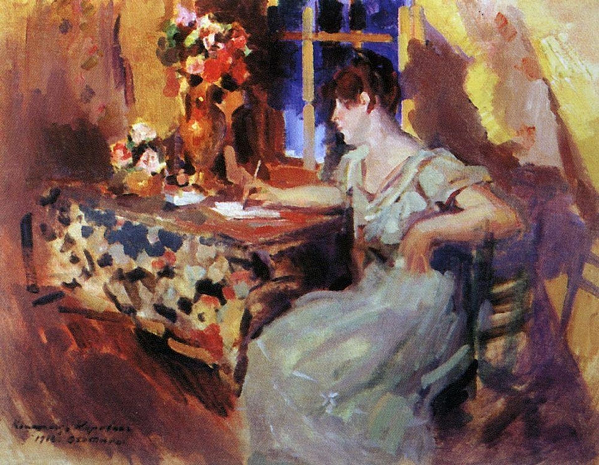 Winter twilight by Konstantin Alexeevich Korovin