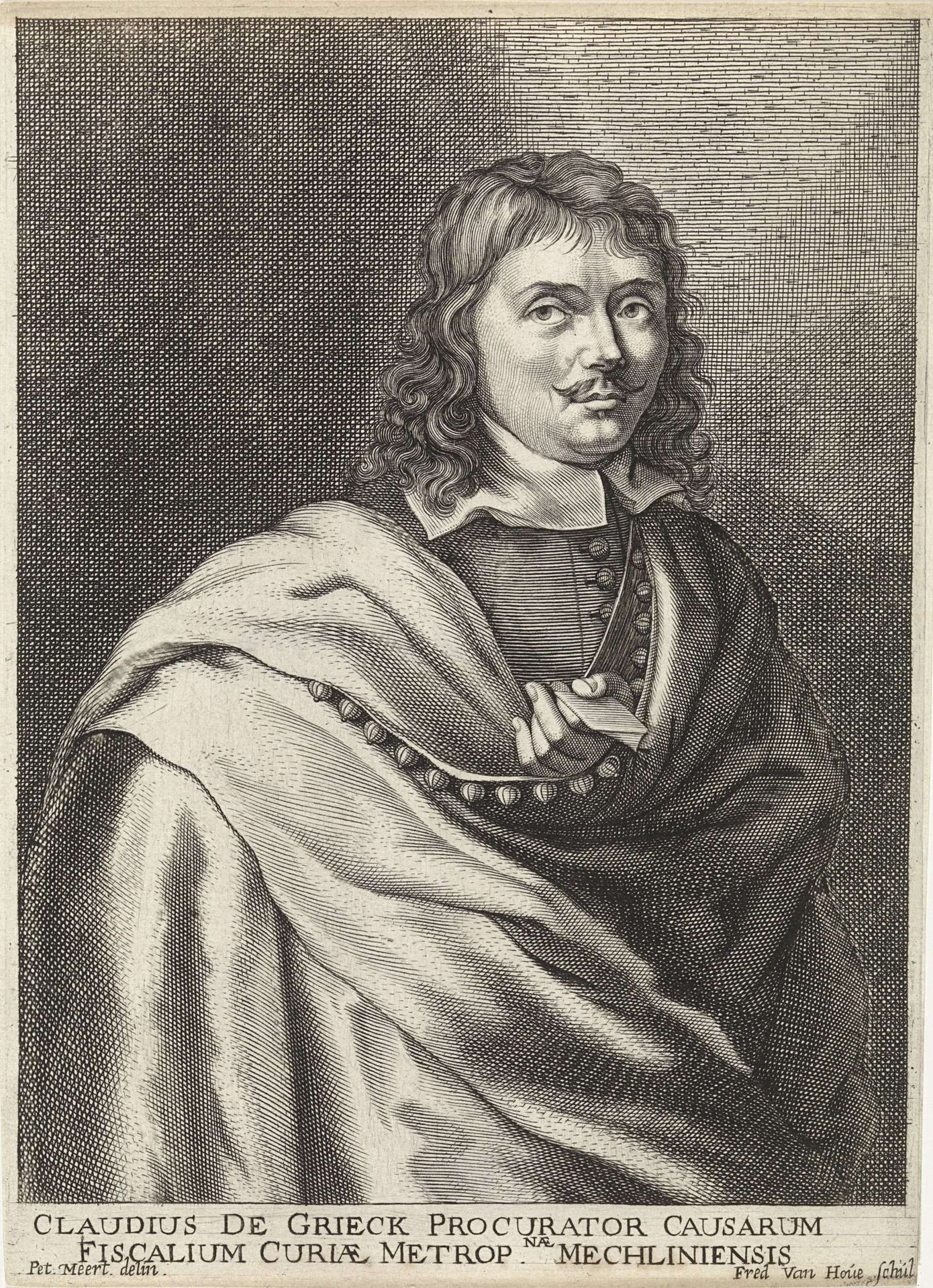 Portret van Claudius de Grieck by Frederick Hendrick van den Hove