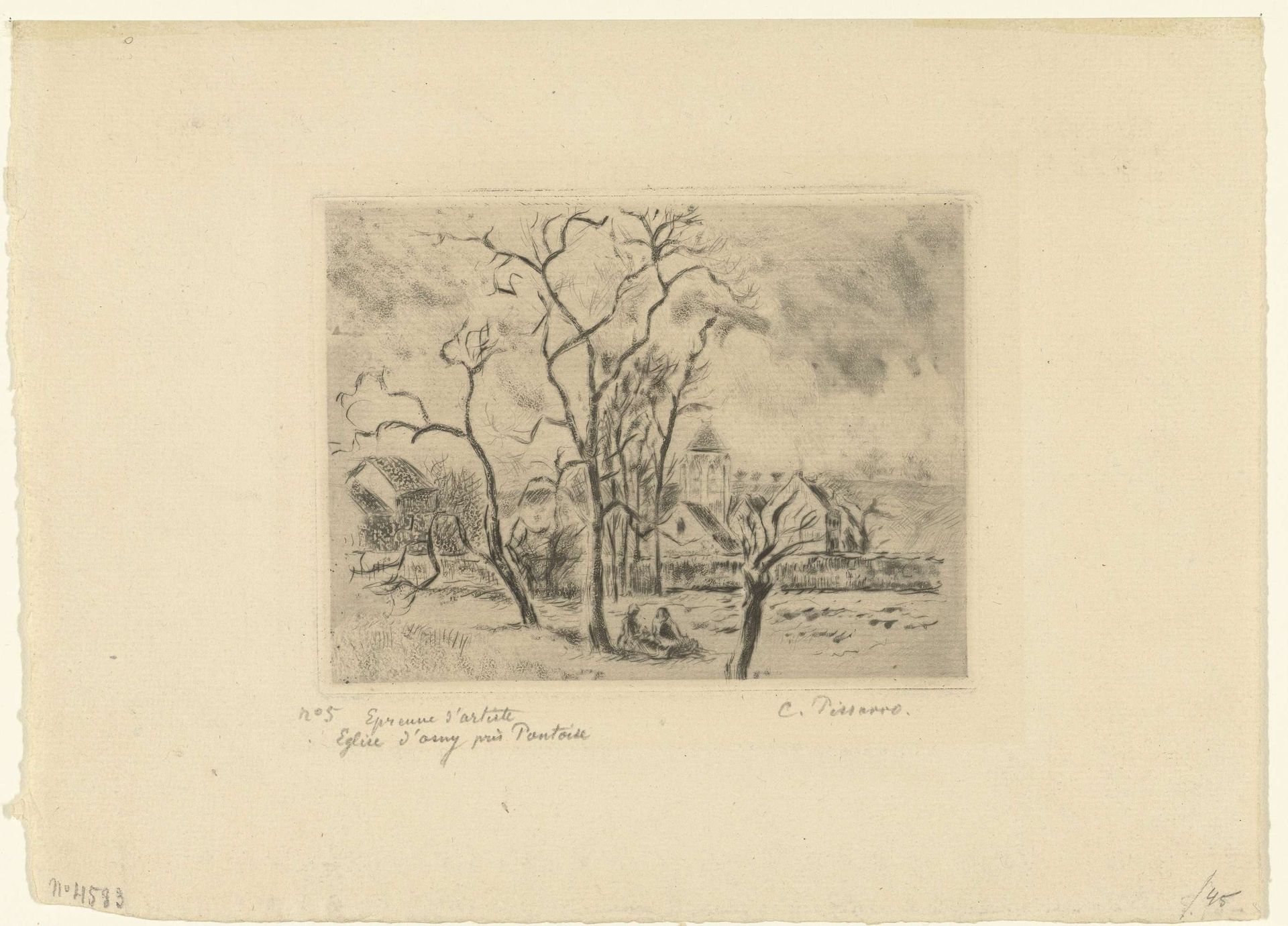 Kerk van Osny by Camille Pissarro