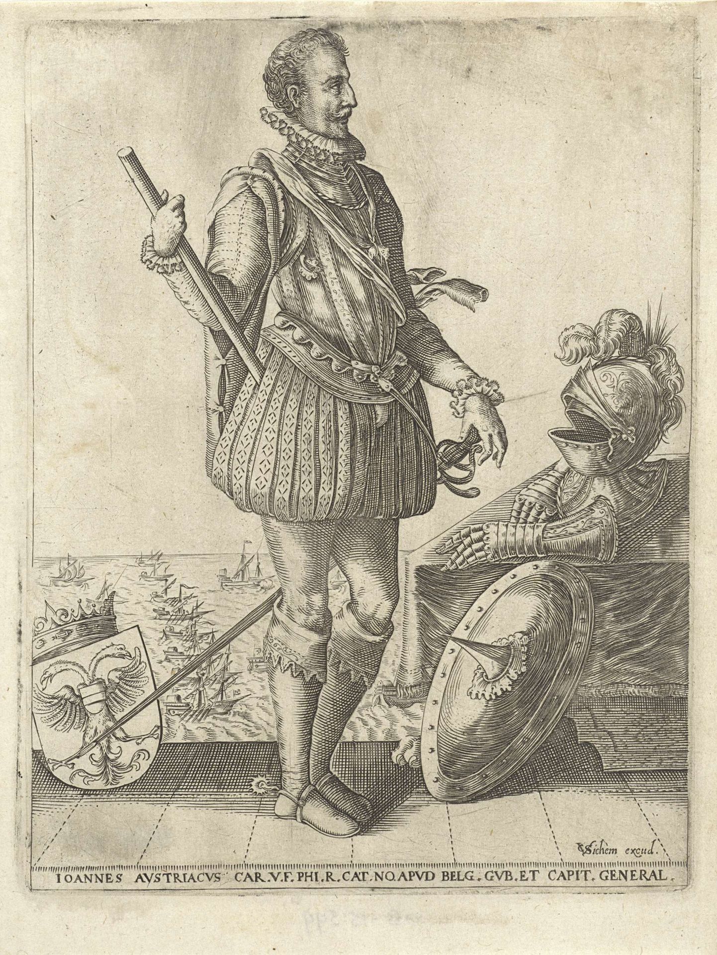 Portret van Jan van Oostenrijk, landvoogd der Nederlanden by Christoffel van Sichem I