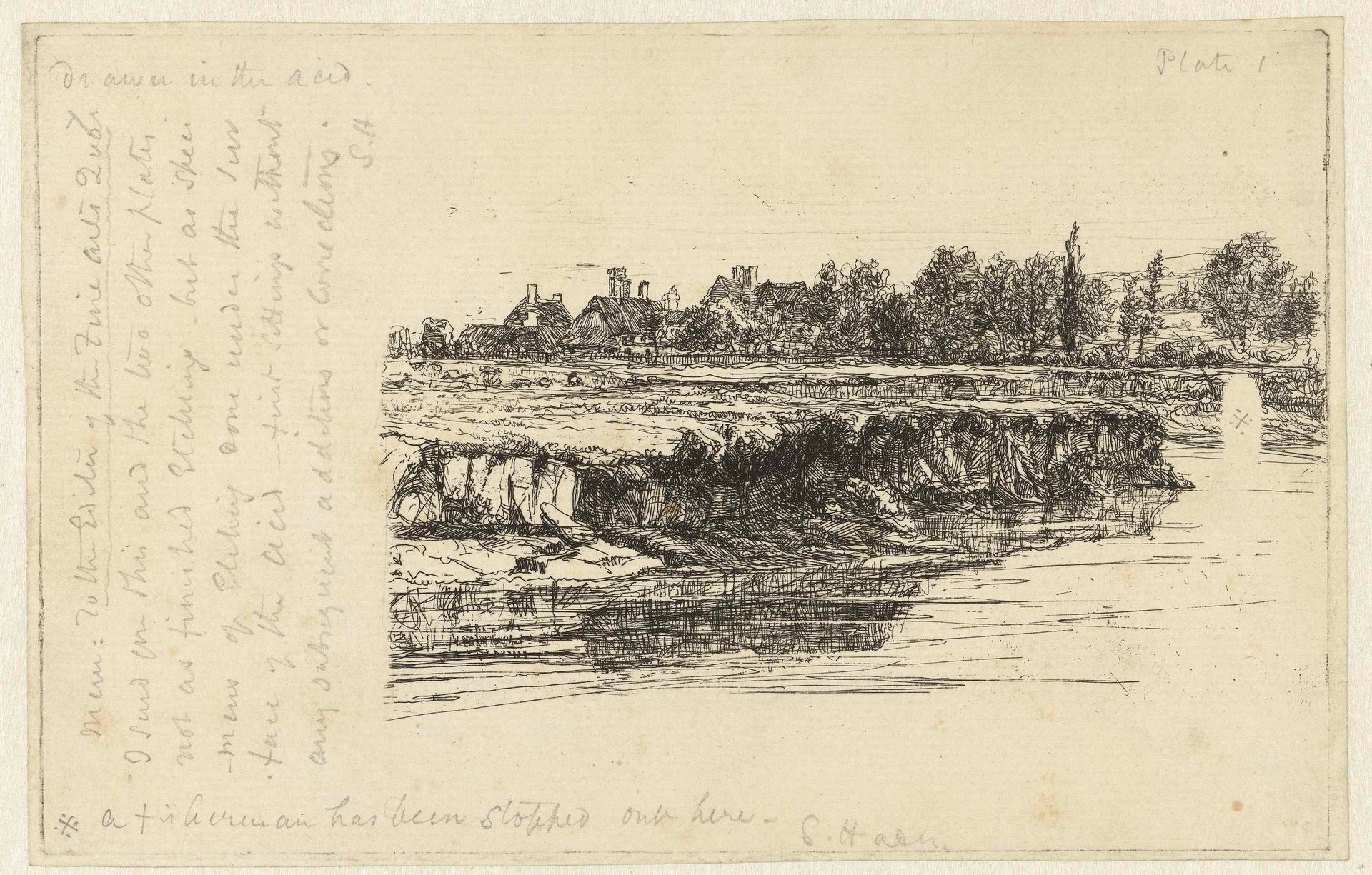 Oever van de Theems bij Sonning by Sir Francis Seymour Haden