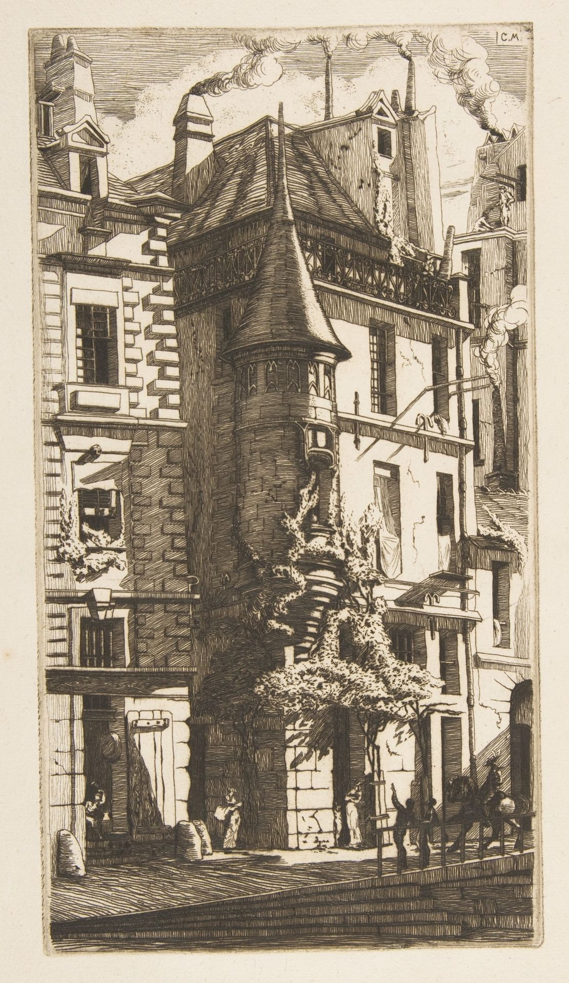 House with a Turret, rue de la Tixéranderie, Paris by Edmond Gosselin