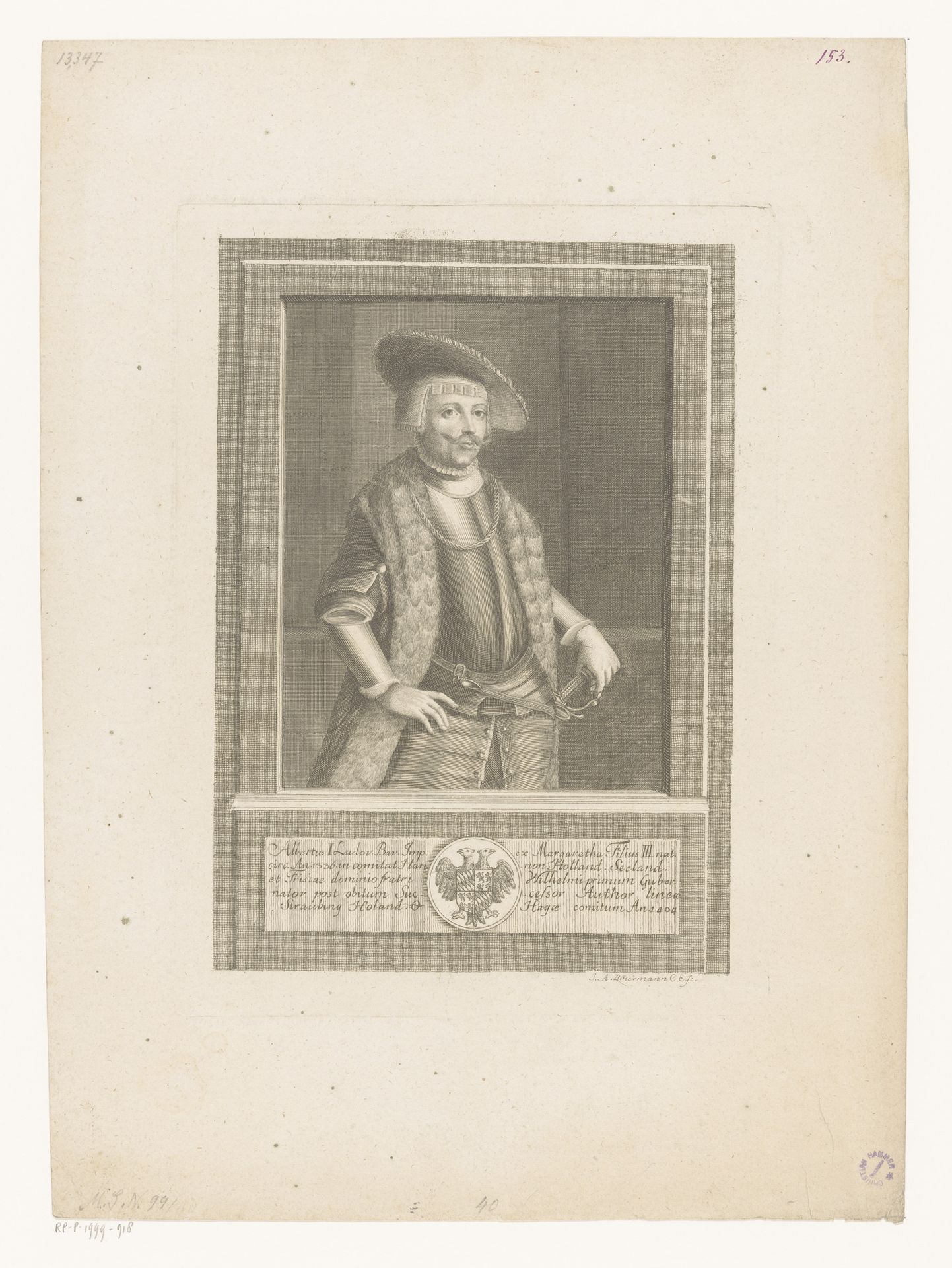 Portret van Albrecht van Beieren by Joseph Anton Zimmermann