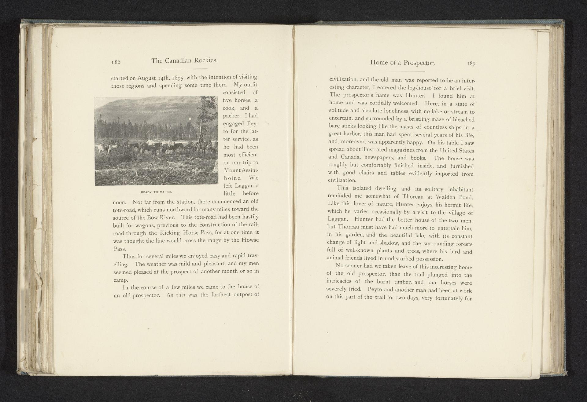 Expeditie met paarden in een dal by Walter Dwight Wilcox