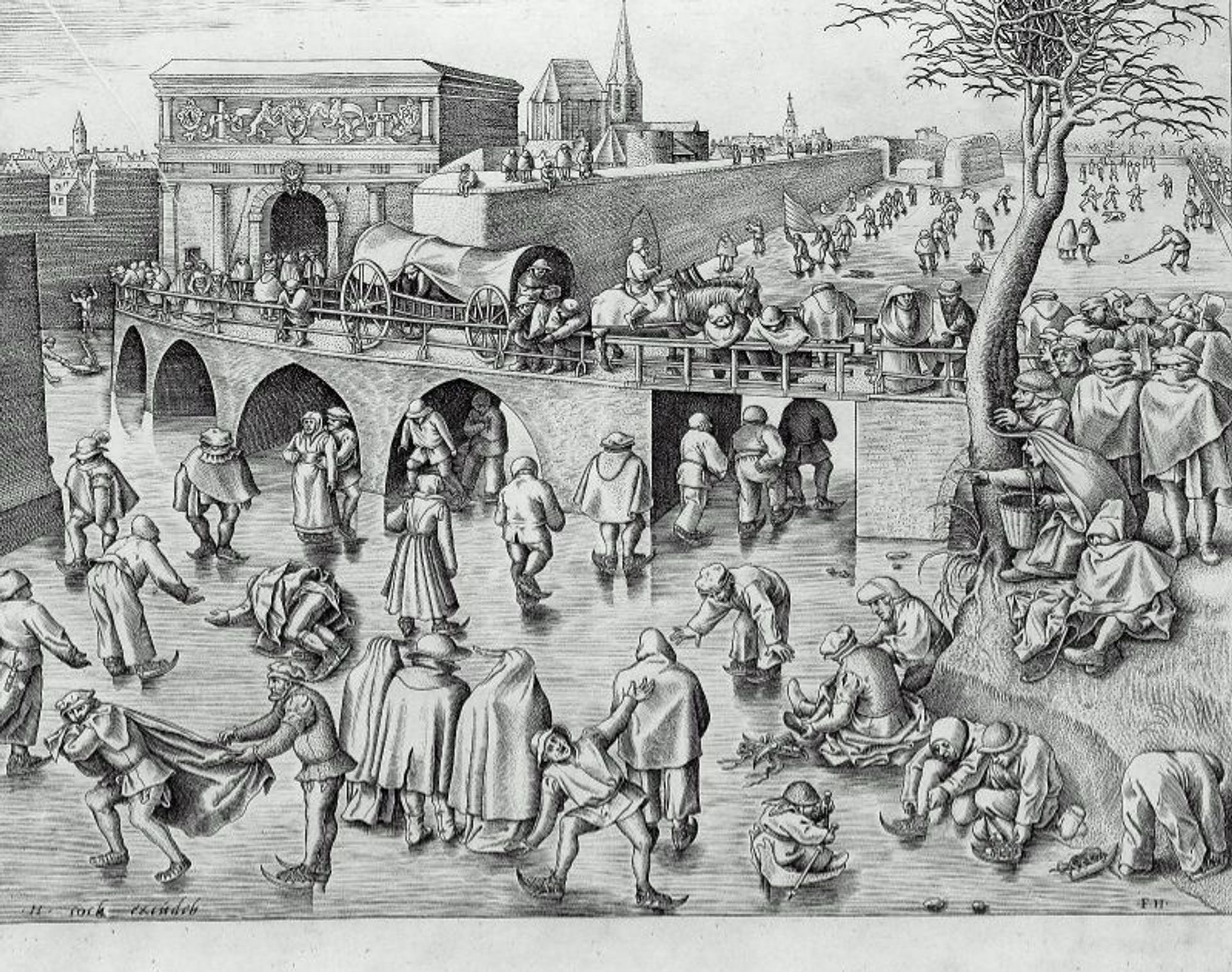 Ice Skating before the Gate of Saint George, Antwerp by Pieter Bruegel the Elder