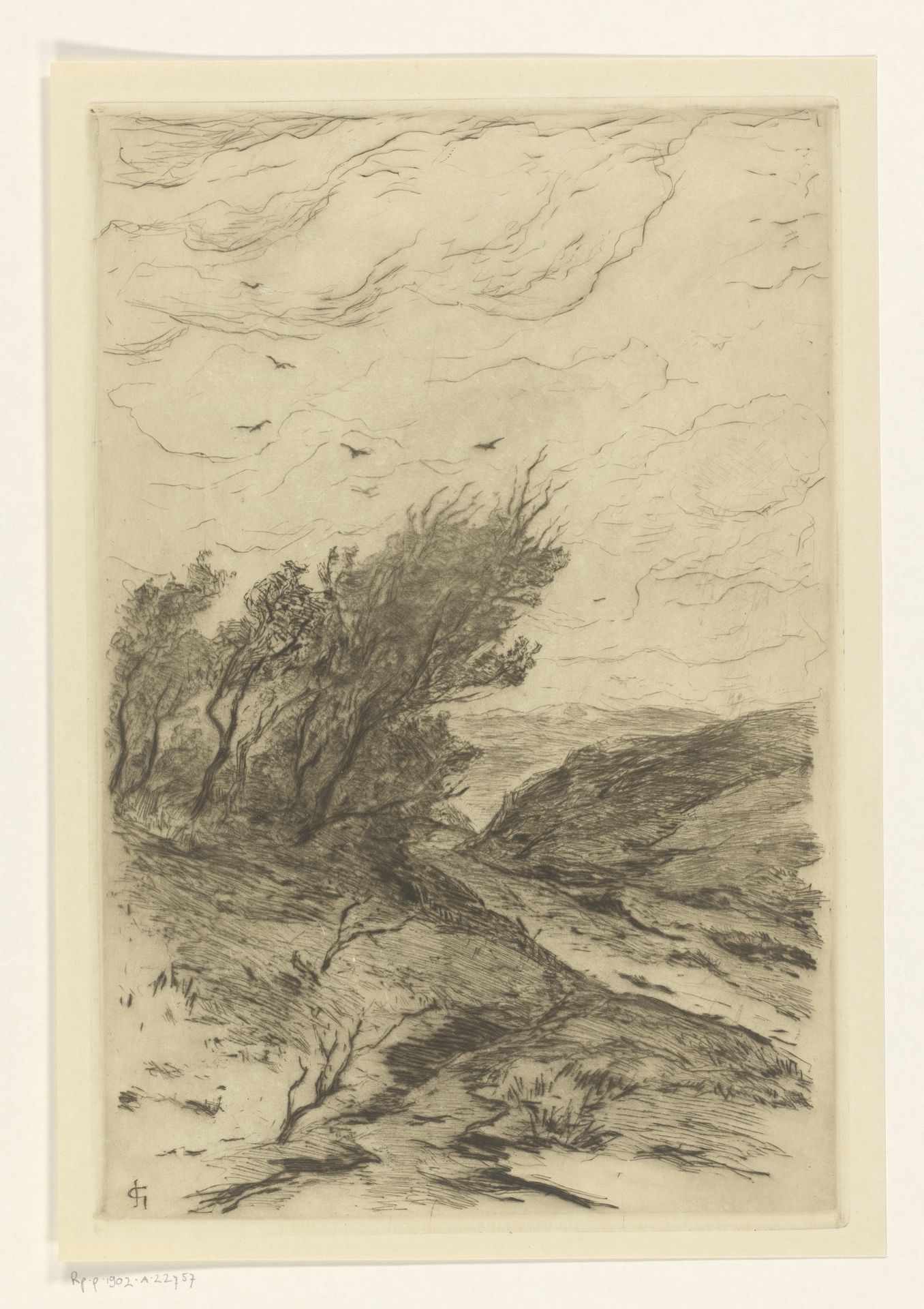 Herfstdag in de duinen, met stormweer by Carel Nicolaas Storm van 's-Gravesande