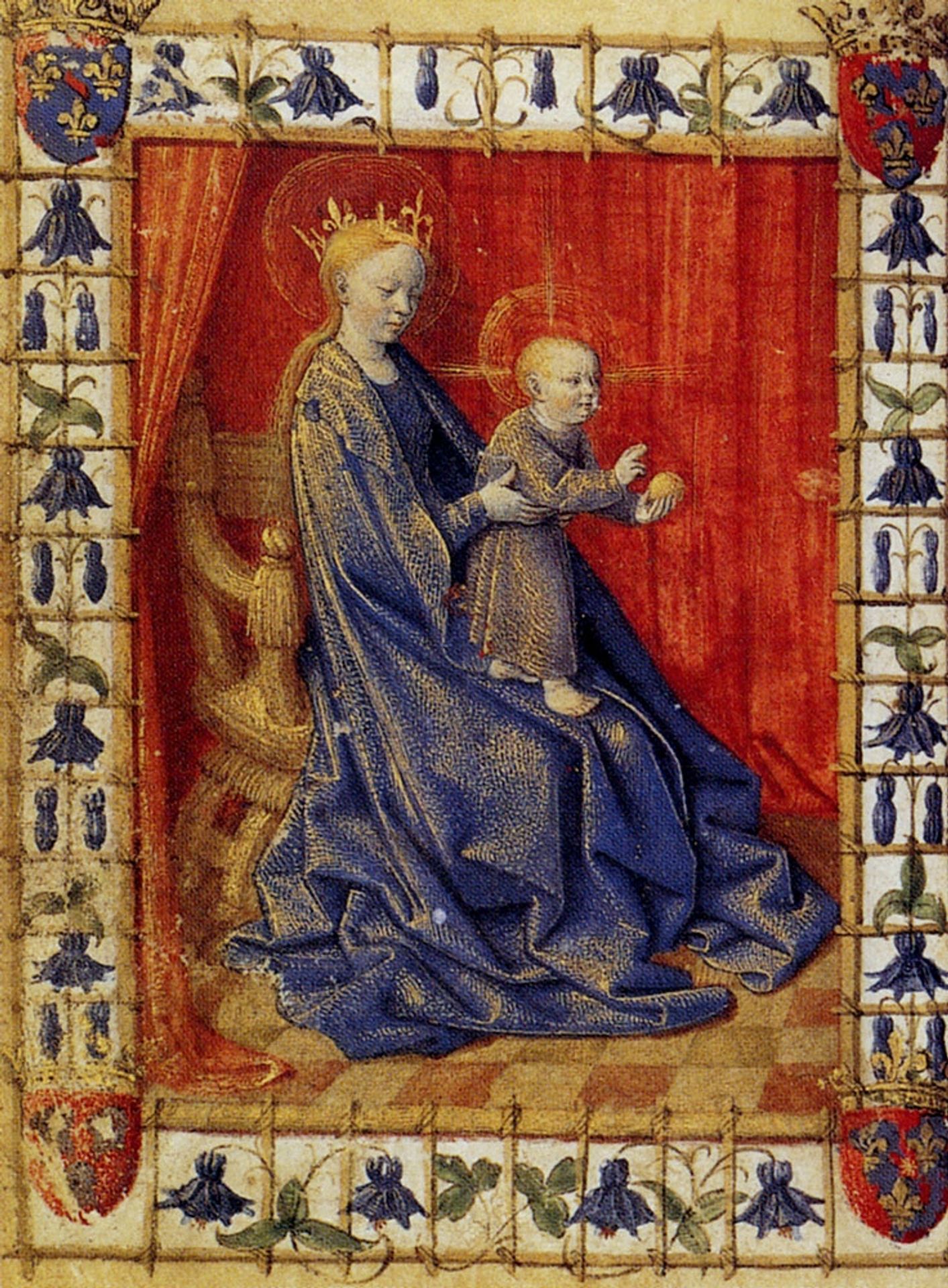 Virgin And Child Enthroned by Jean Fouquet