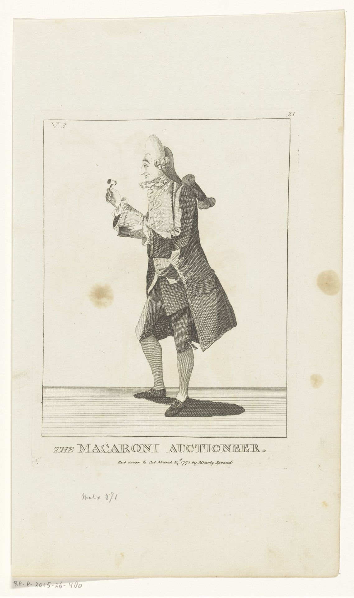 Macaroni veilingmeester by Anonymous