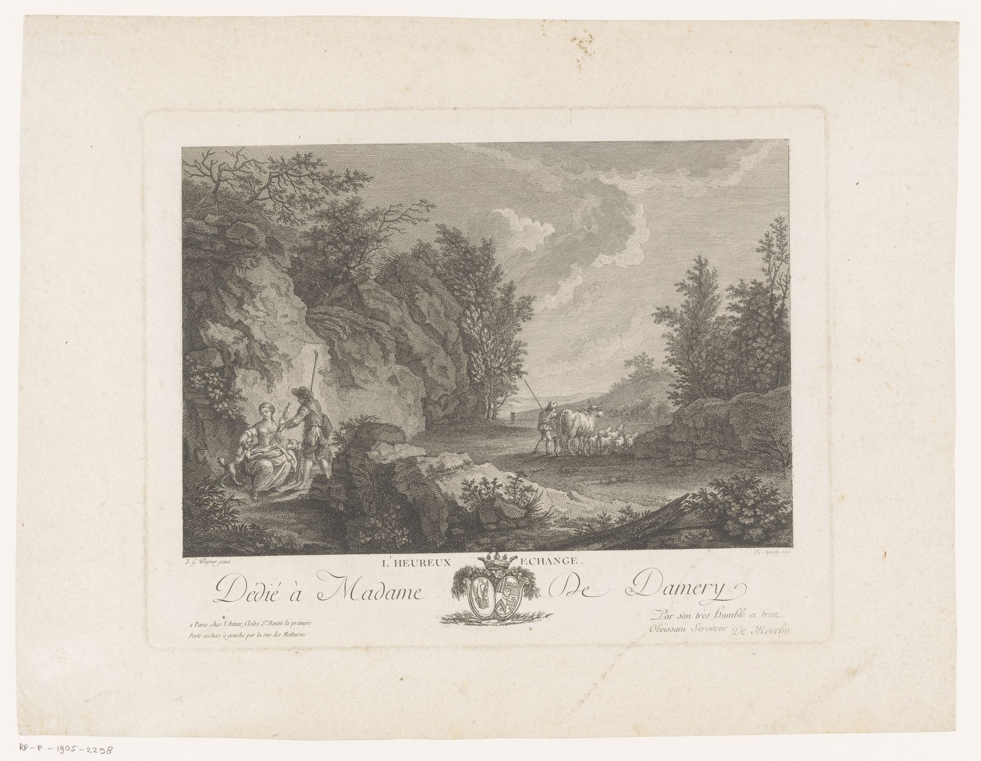 Landschap met herders by Martin de Monchy