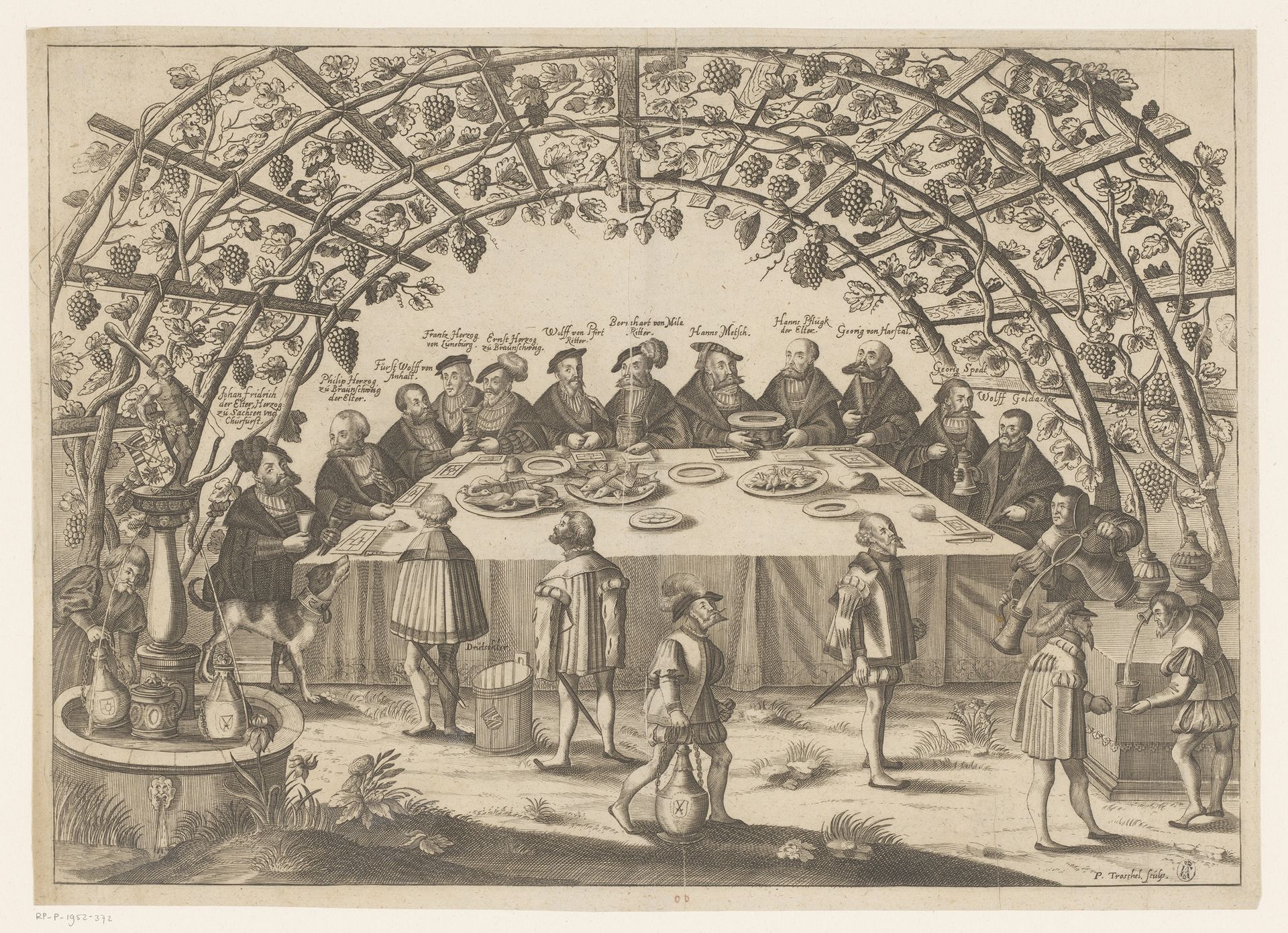 Banket met de betrokkenen bij het Schmalkaldisch Verbond by Peter Troschel