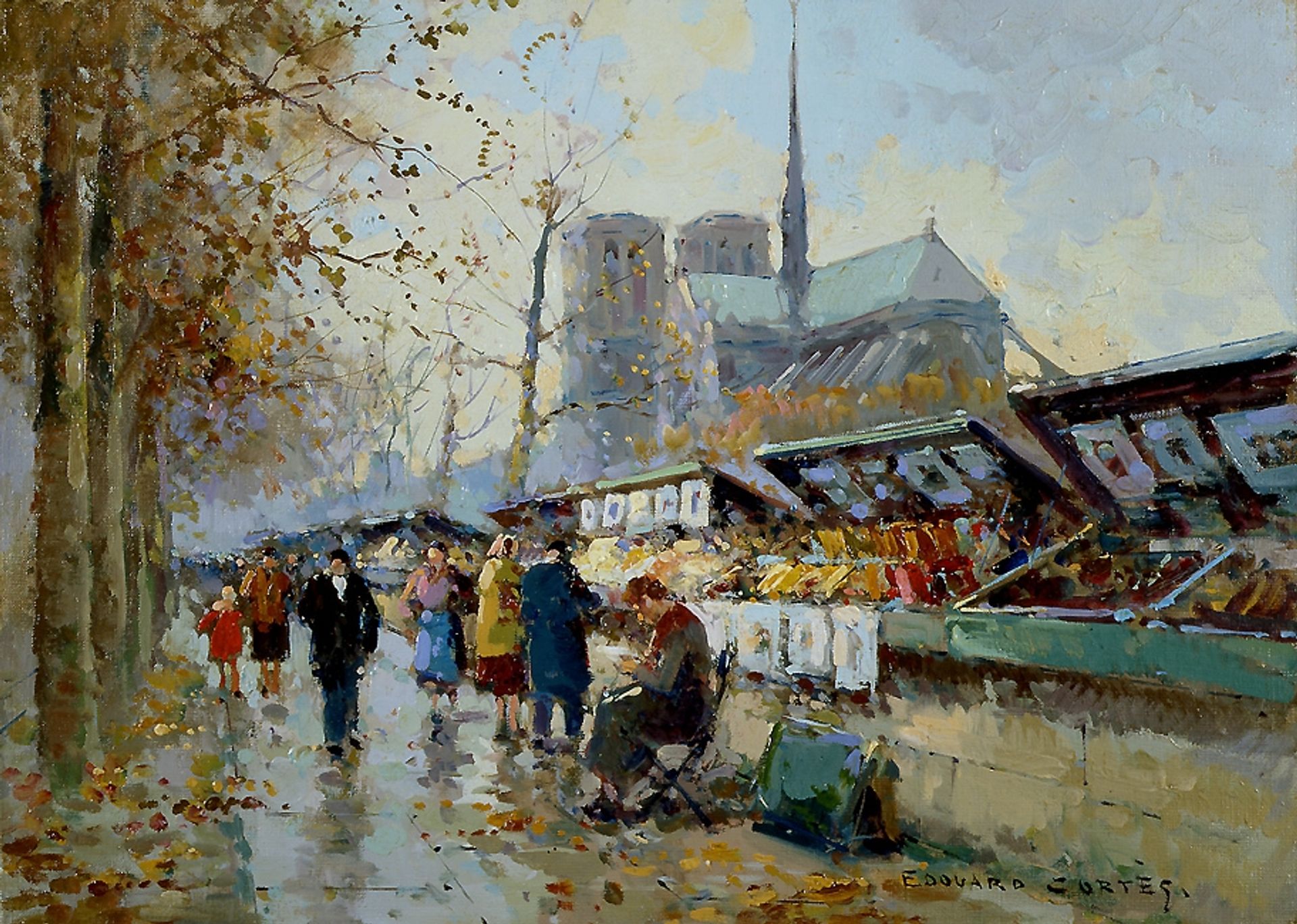 Bouquinistes by Edouard Cortes