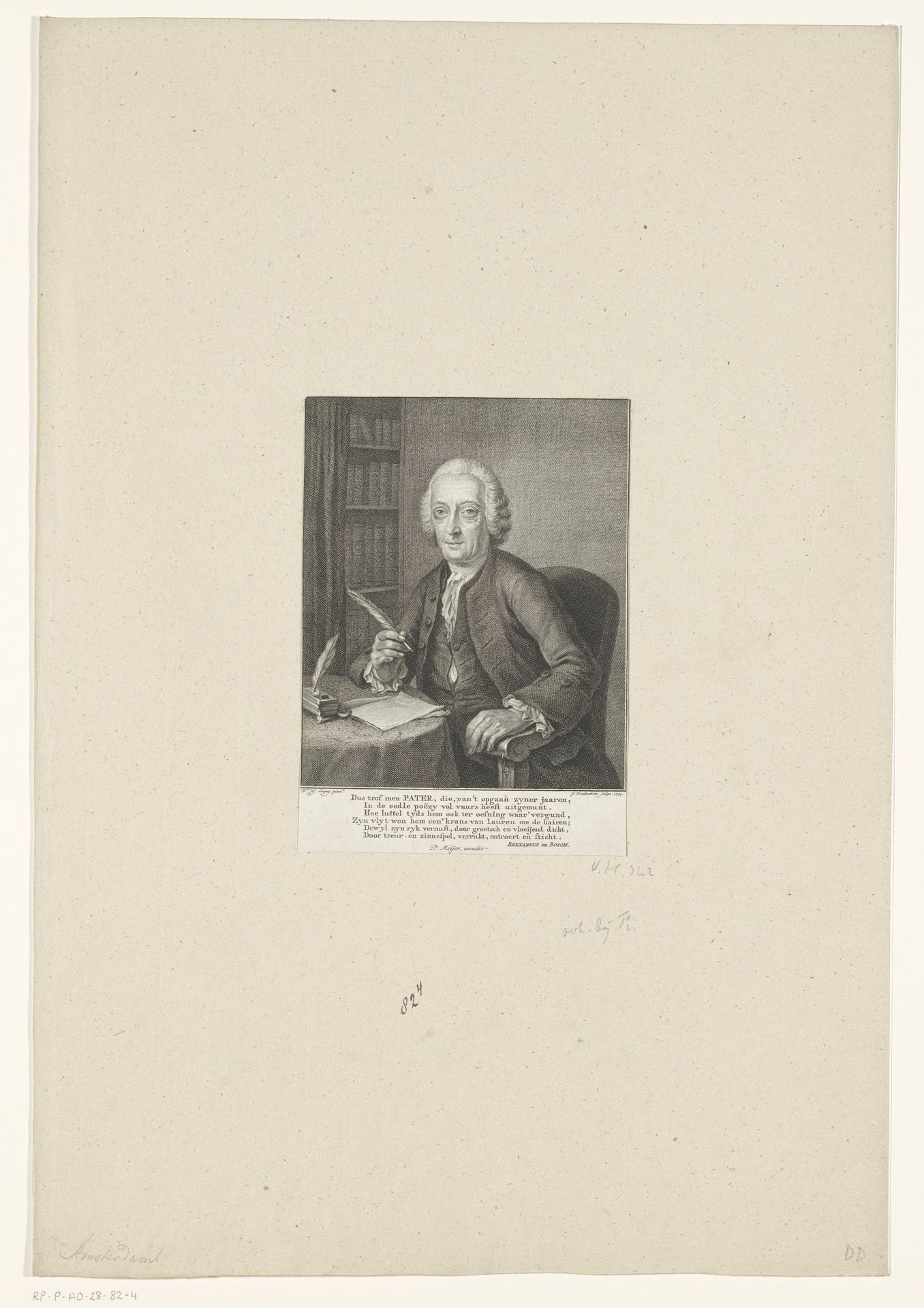 Portret van Lucas Pater by Jacob Houbraken