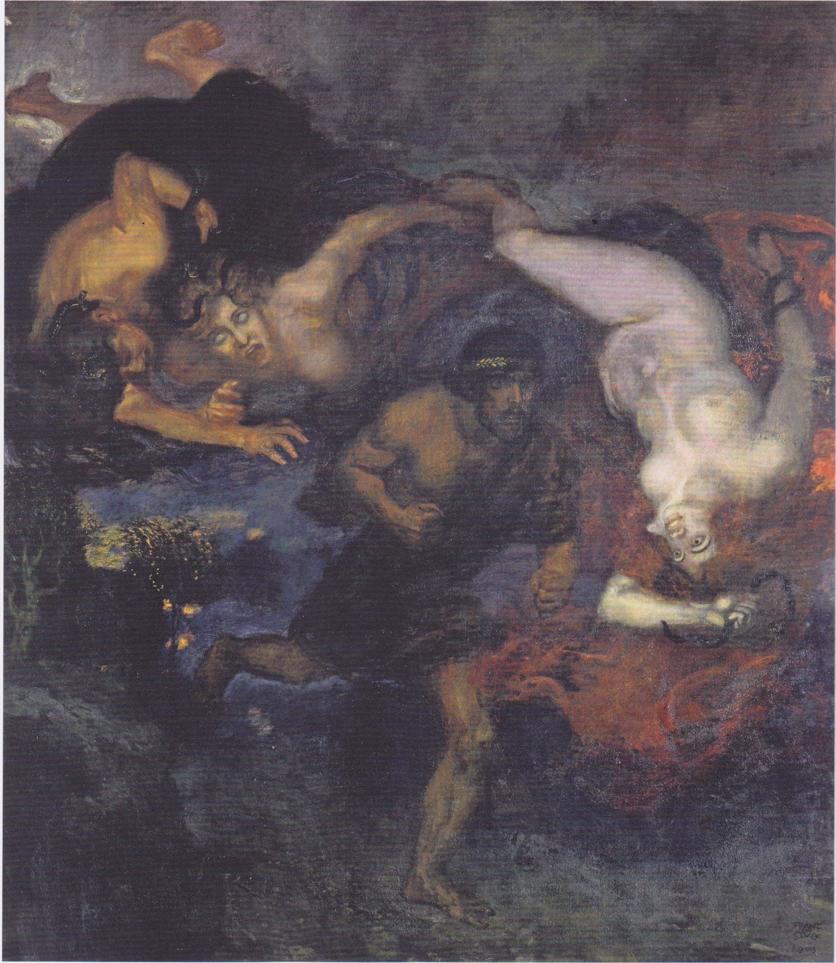 Orestes and the Erinyes by Franz von Stuck