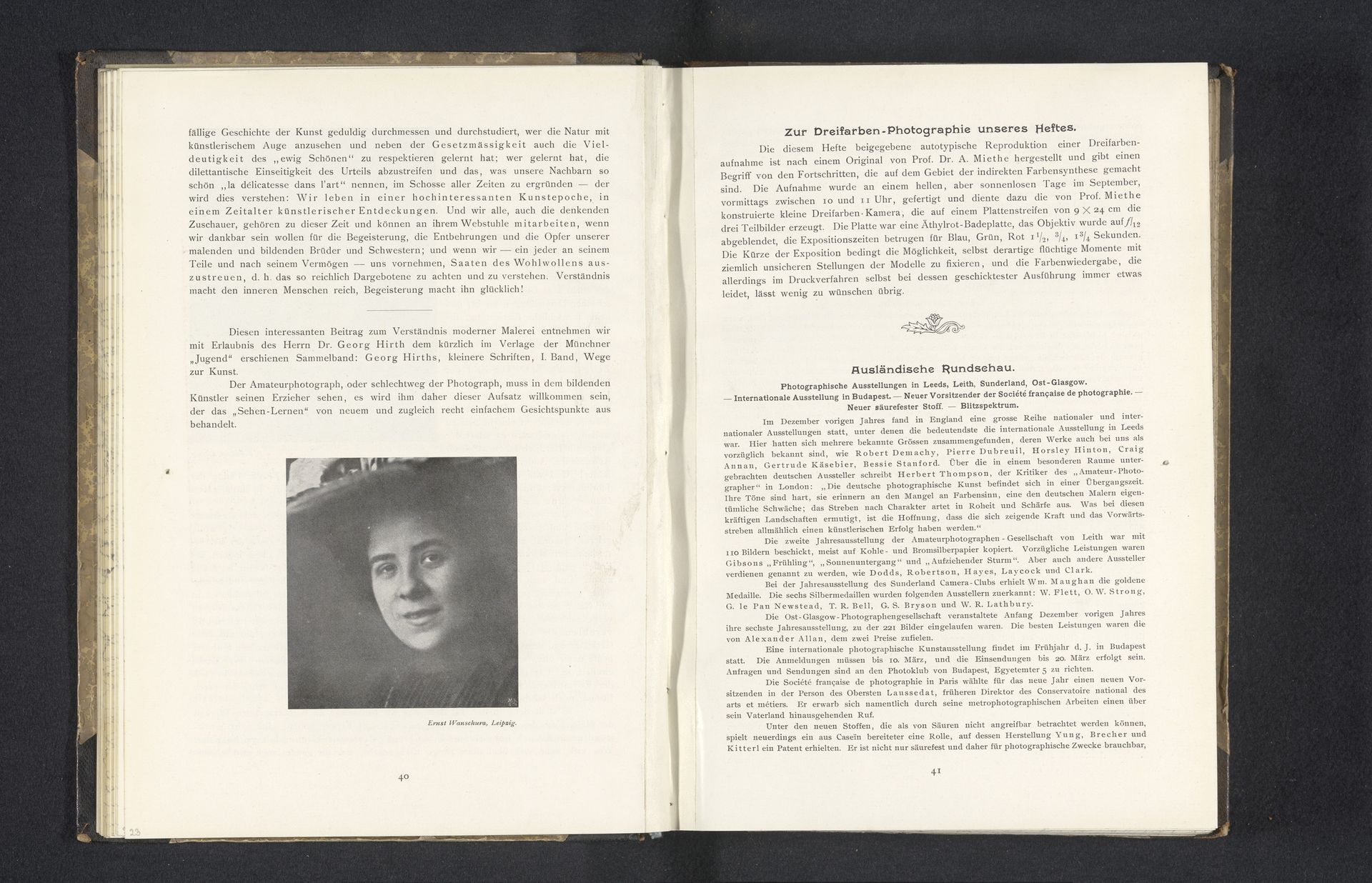 Portret van een onbekende vrouw met hoed by Ernst Wanschura