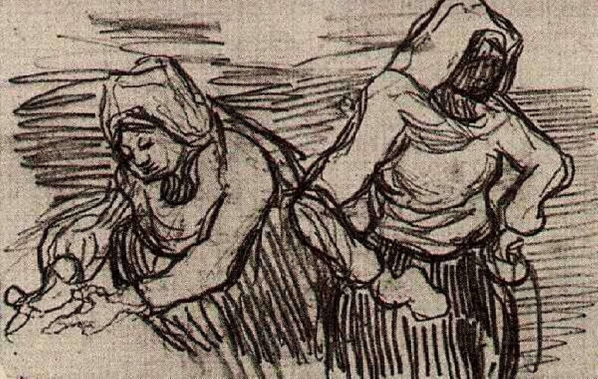 Two Women Working in the Field by Vincent van Gogh