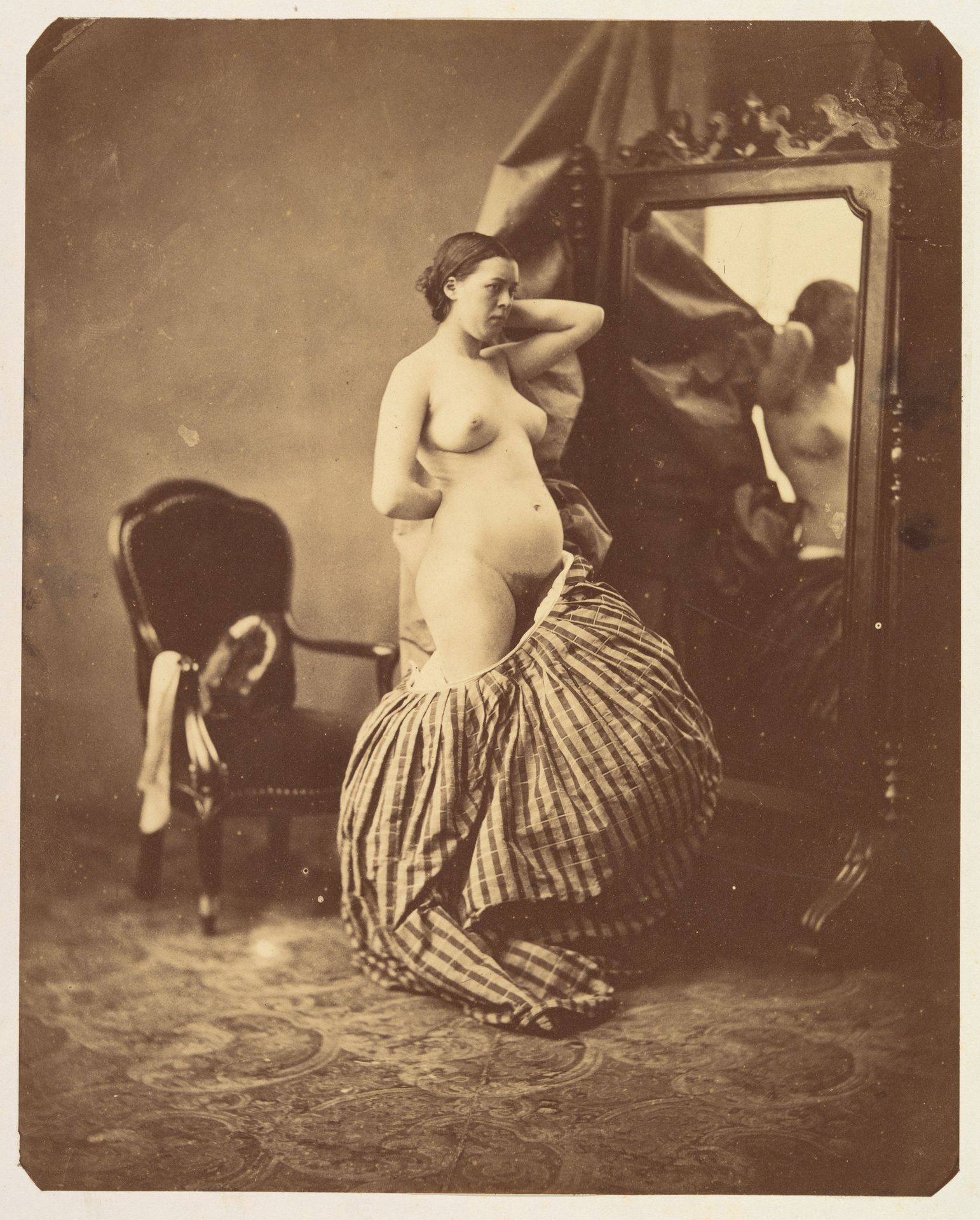 [Nude Before a Mirror] by Bruno Braquehais