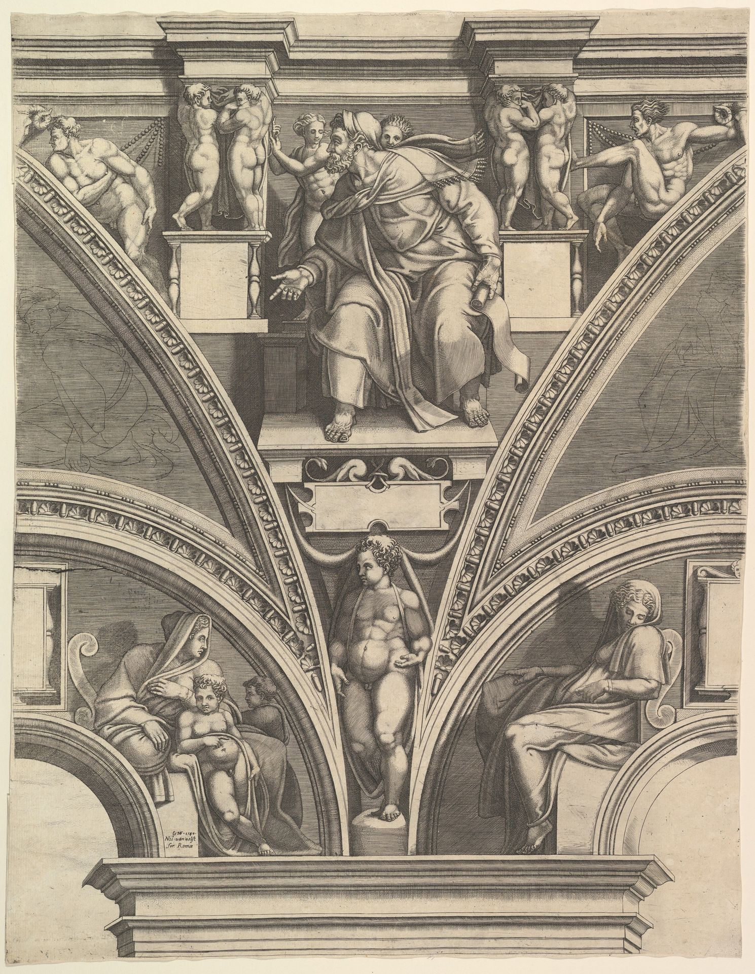 The Prophet Ezekiel, from "Prophets and Sibyls in the Sistine Chapel" by Giorgio Ghisi