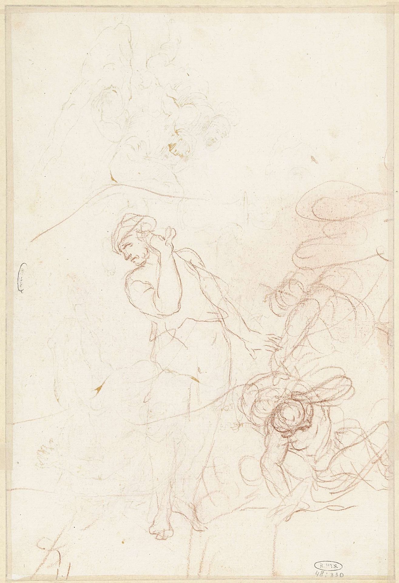 Schets van vechtende figuren by Andrea Sacchi