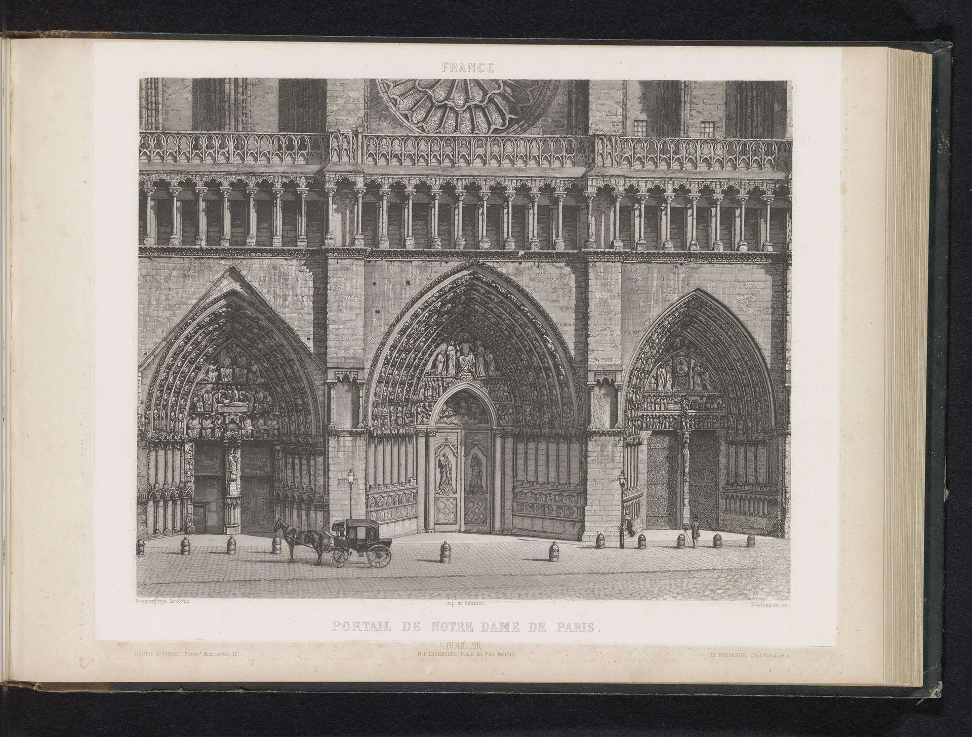 Toegangsportaal van de Notre-Dame te Parijs by Johann Hürlimann