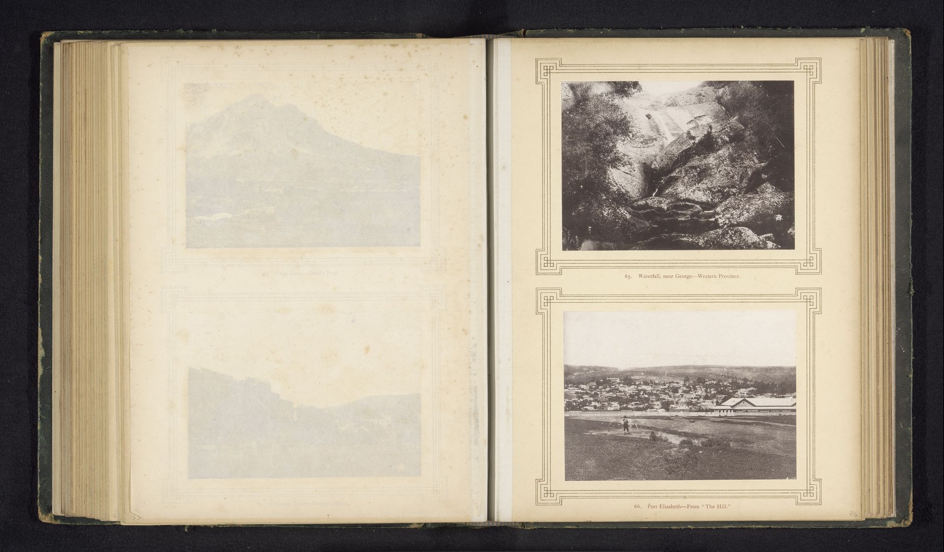 ['Waterfall, near George-Western Province', 'Port Elisabeth-From \'The hill"'] by Sam Alexander