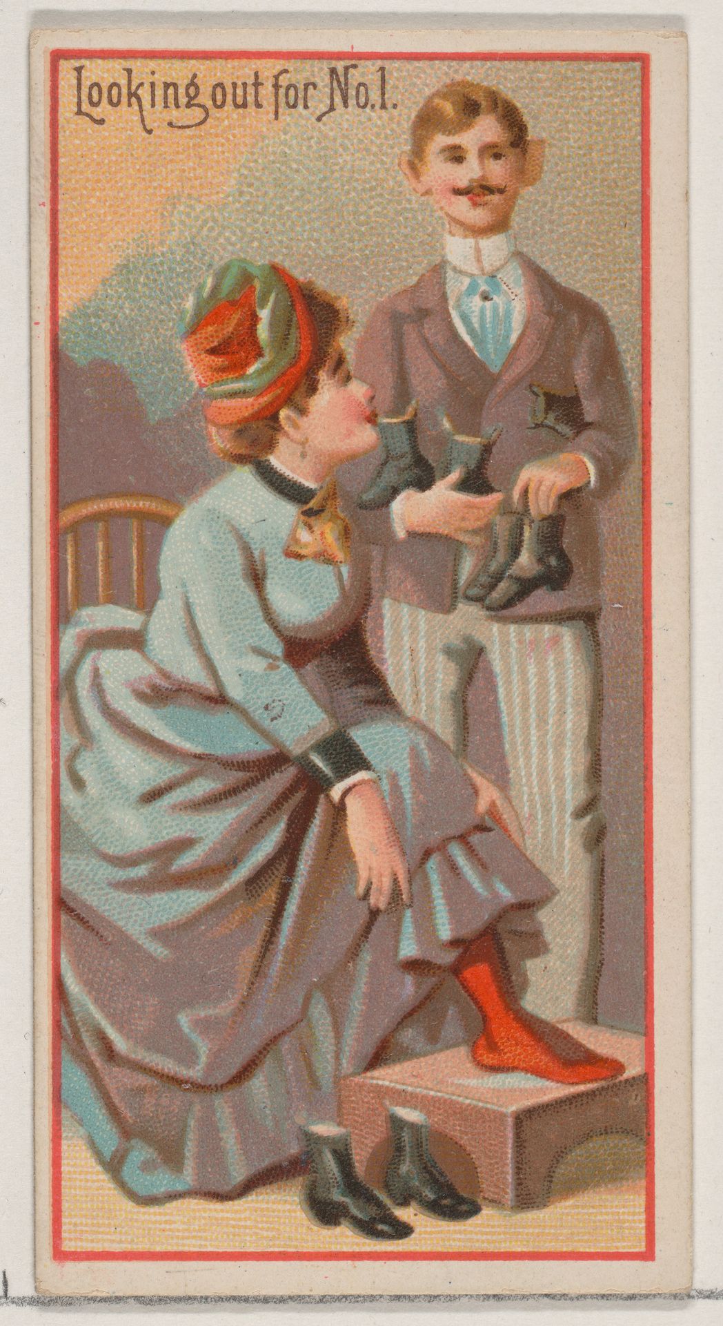 Looking Out for Number One, from the Jokes series (N87) for Duke brand cigarettes by W. Duke, Sons & Co.