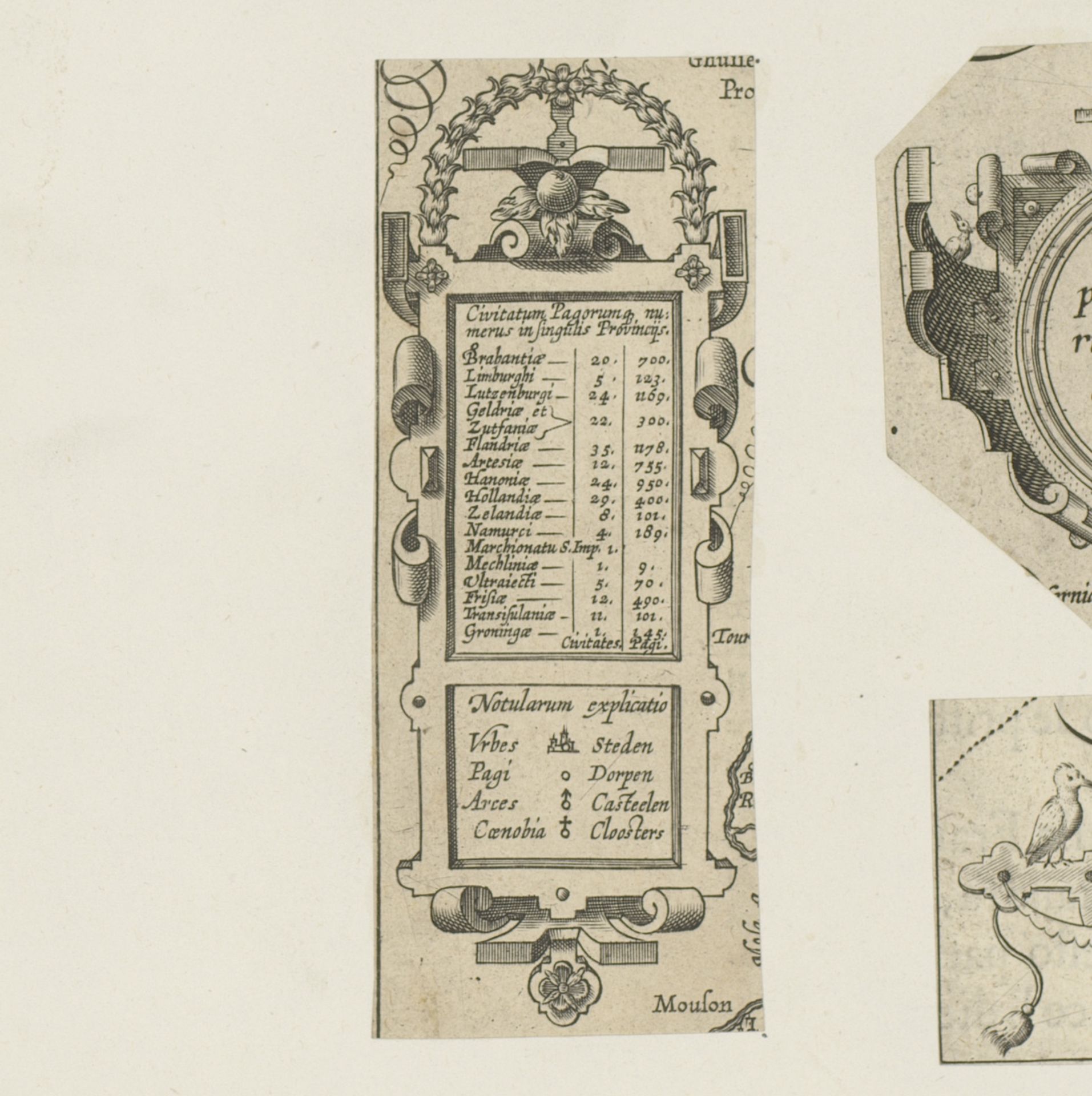 Langwerpige staande cartouche met rolwerk by Anonymous