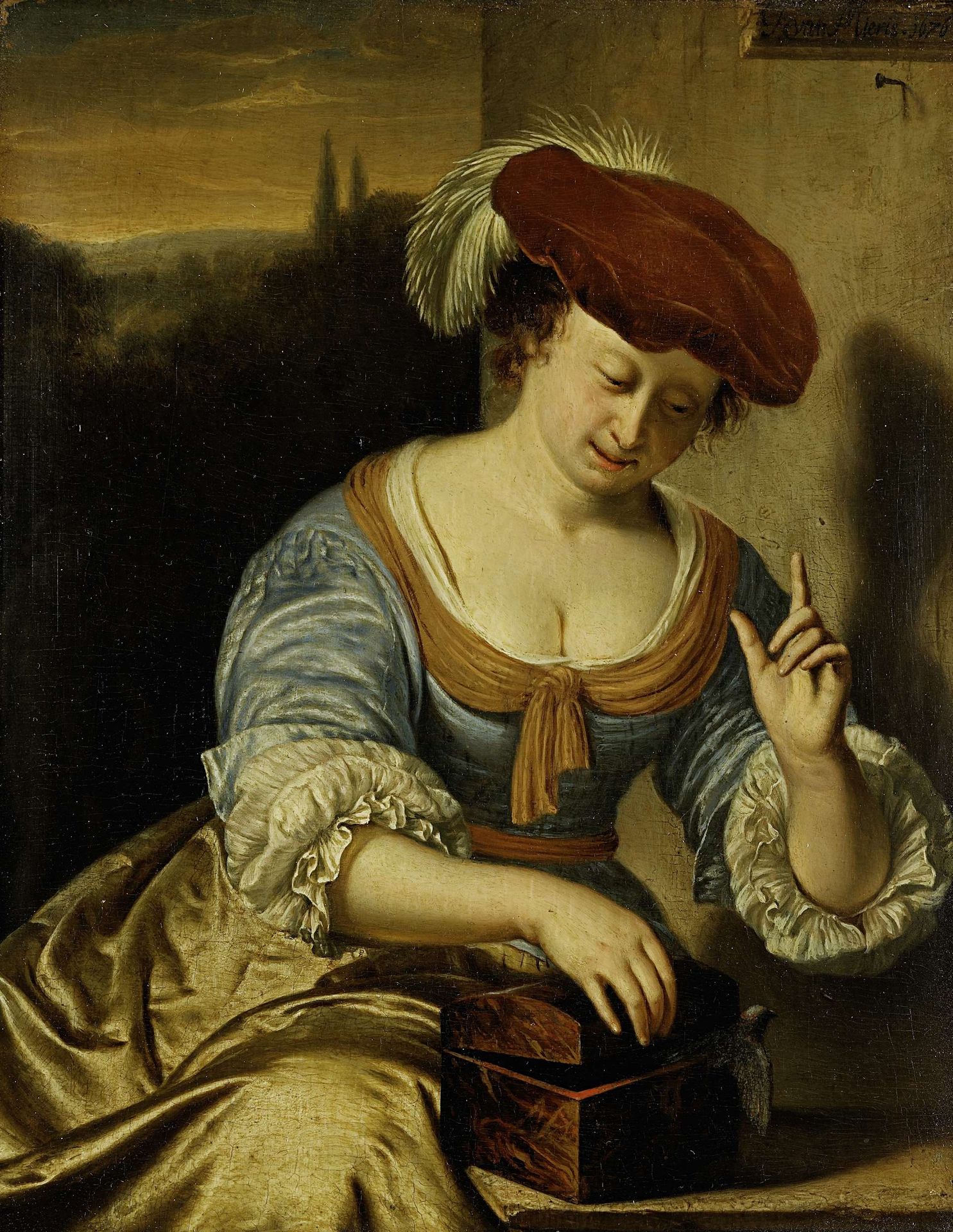 Escaped Bird: Allegory of Chastity by Frans van (I) Mieris