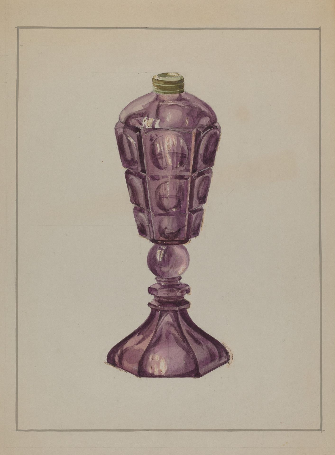 Amethyst Glass Oil Lamp by Marcus Moran