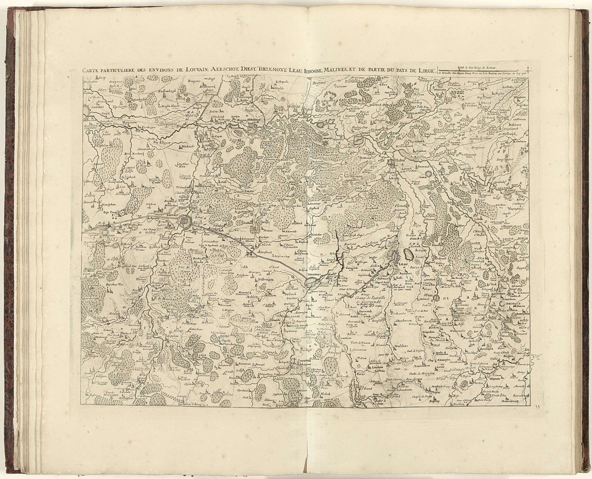 Kaart van Brabant, 1706 by Jacobus Harrewijn