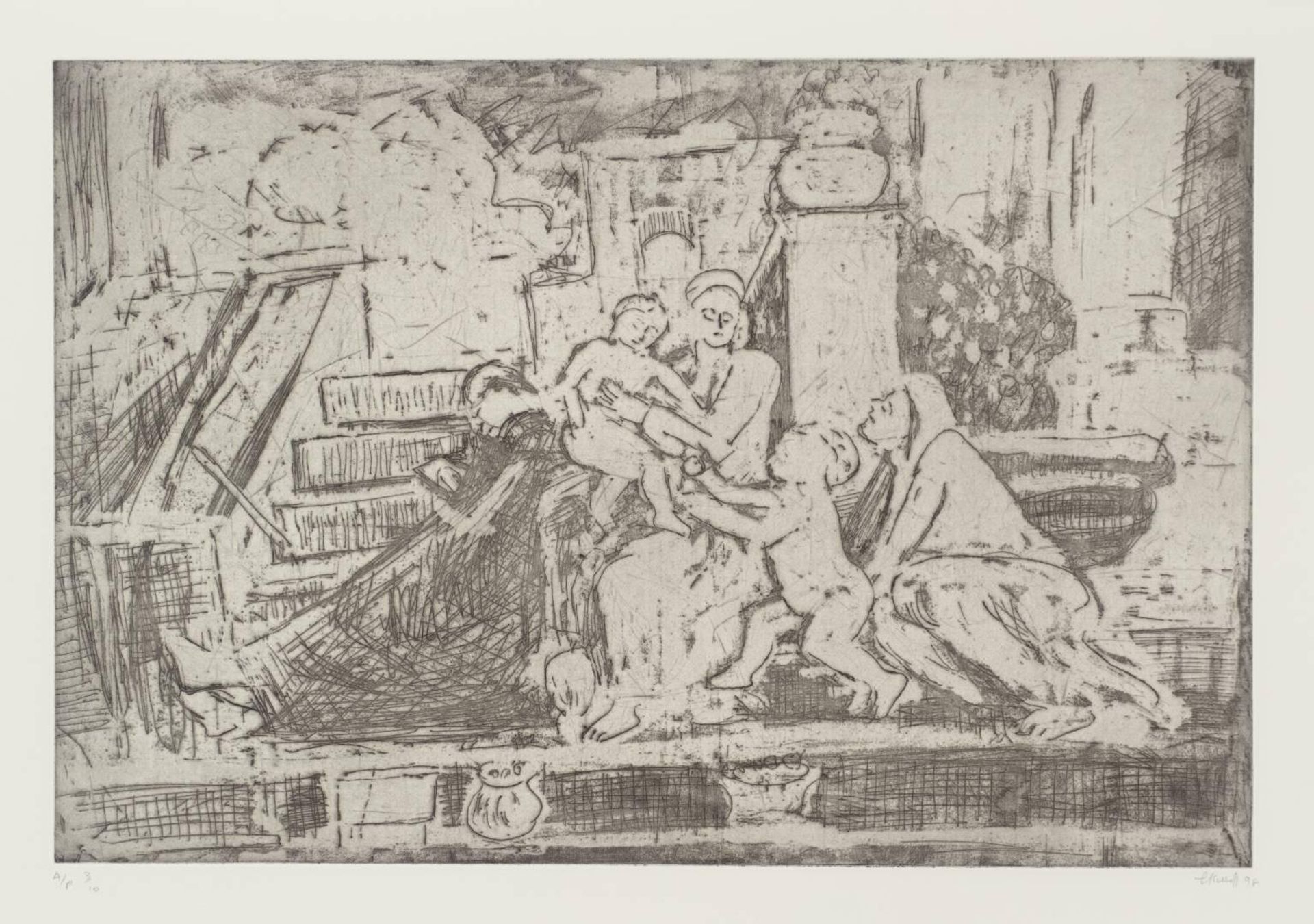 The Holy Family on the Step by Leon Kossoff