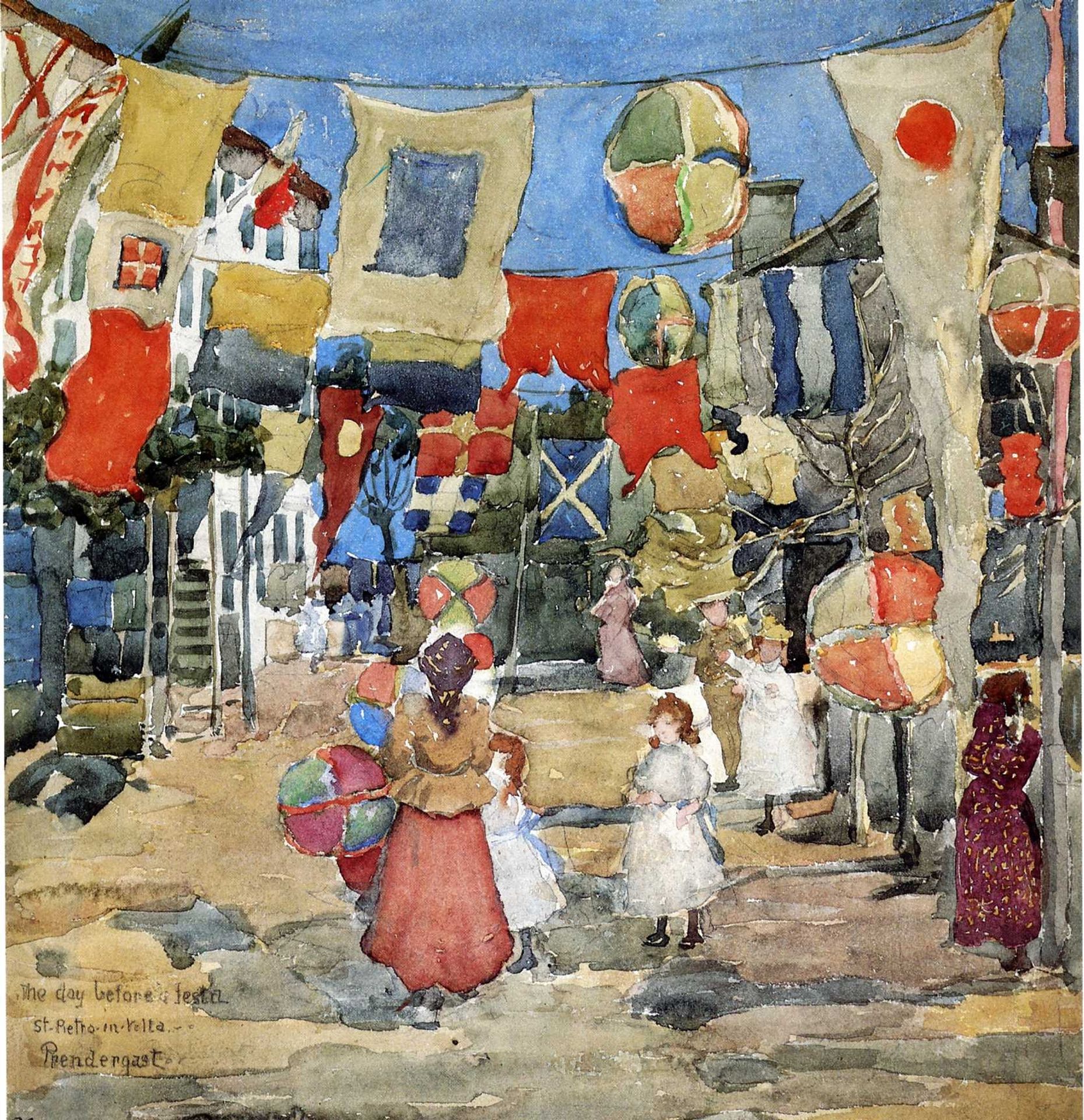 FiesVenice S. Pietro in Vol(also known as The Day Before the Fiesta, St. Pietro in Volte) by Maurice Prendergast