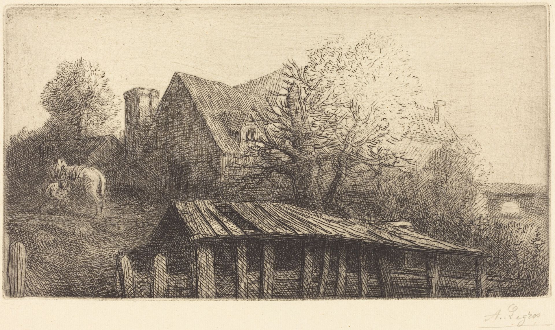 Old Inn (Une ancienne auberge) by Alphonse Legros