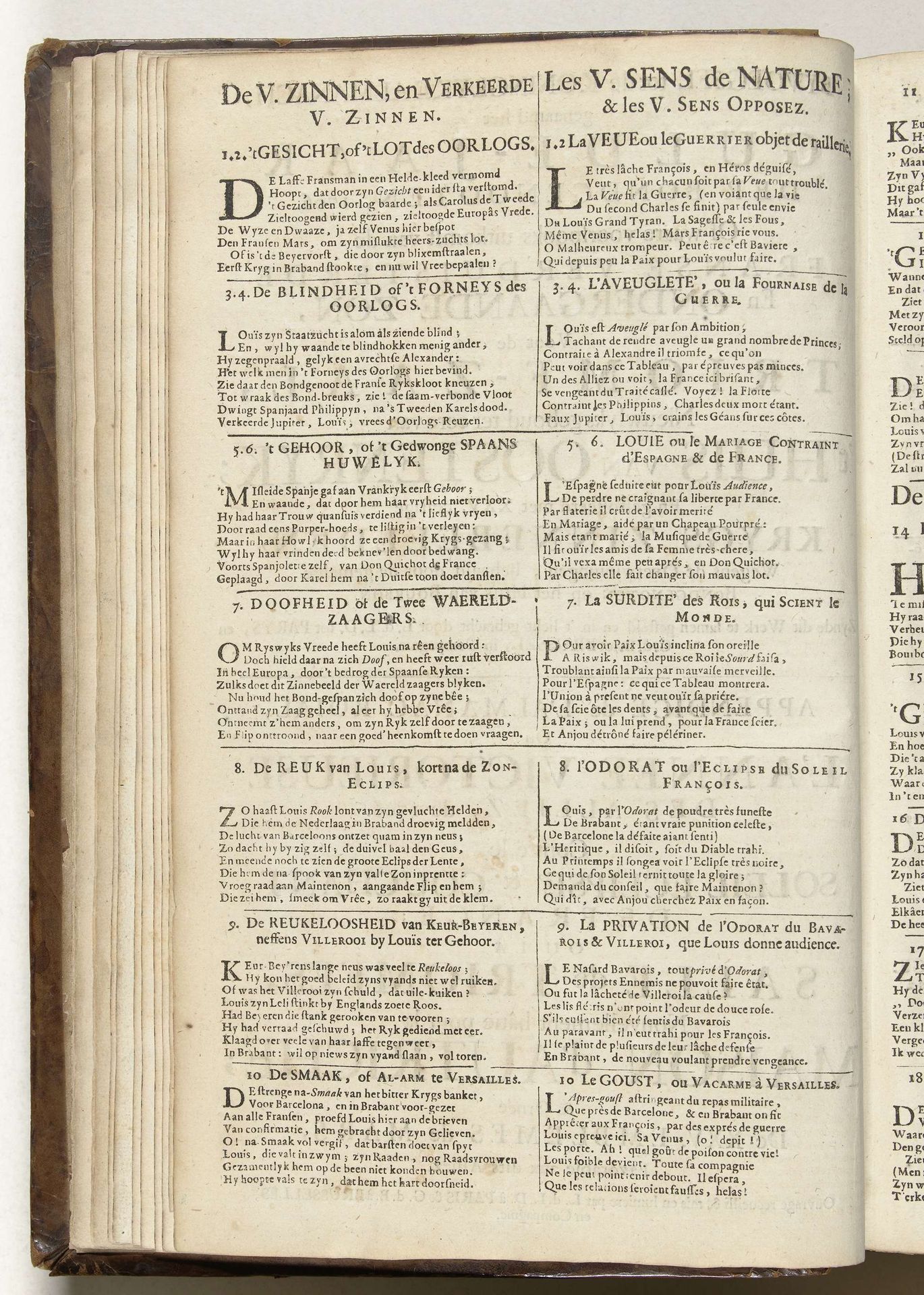 Inhoudsopgave voor de serie Byvoegsel tot de Koninglyke Almanach, genaamd het Gulde-Jaar der Bondgenooten, 1706 by Carel Allard