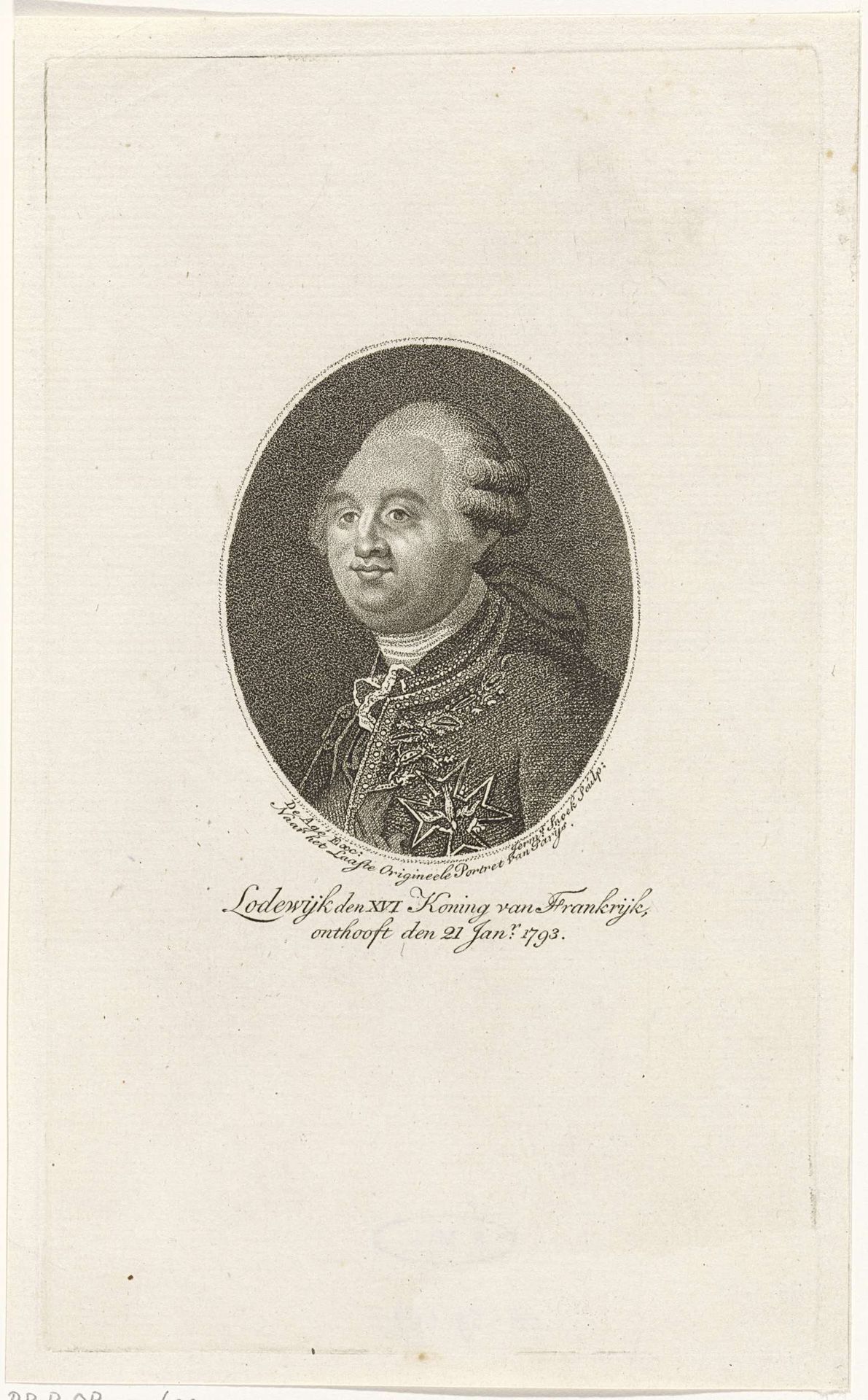 Portret van Lodewijk XVI (koning van Frankrijk) by Jeremias Snoek