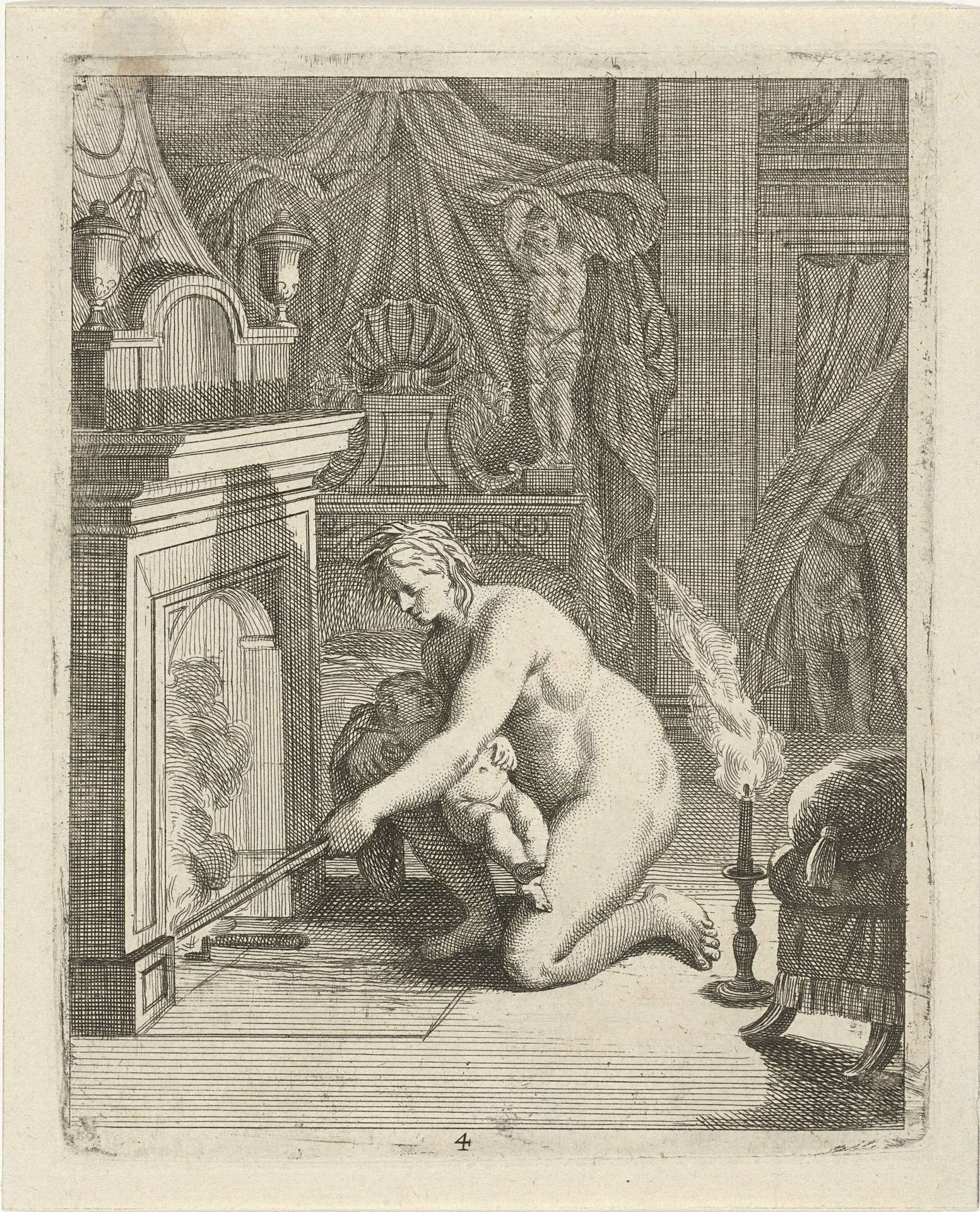 Thetis stopt Achilles in het vuur by J. Alexander Janssens