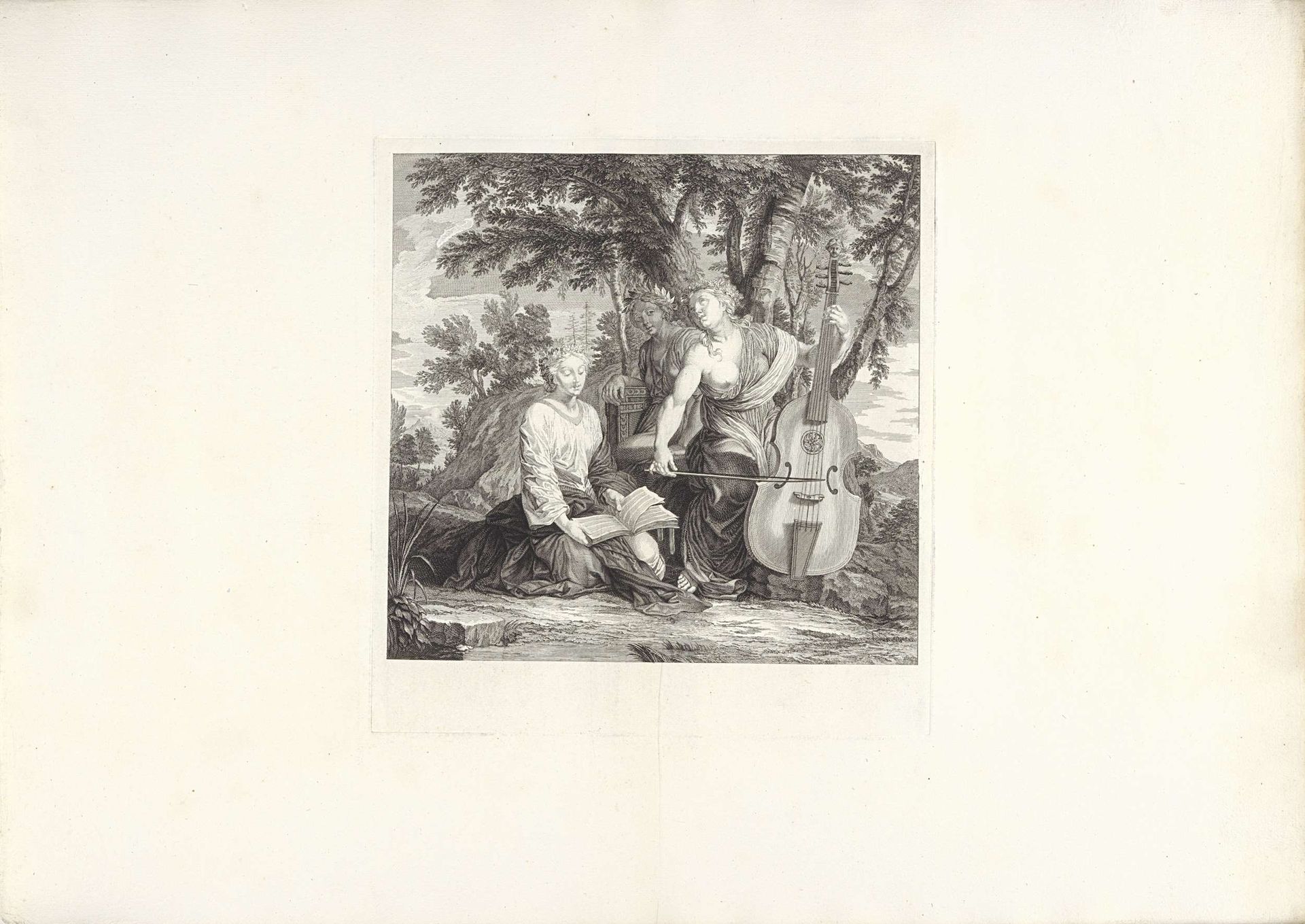 Melpomene, Erato en Polyhymnia by Gaspard Duchange