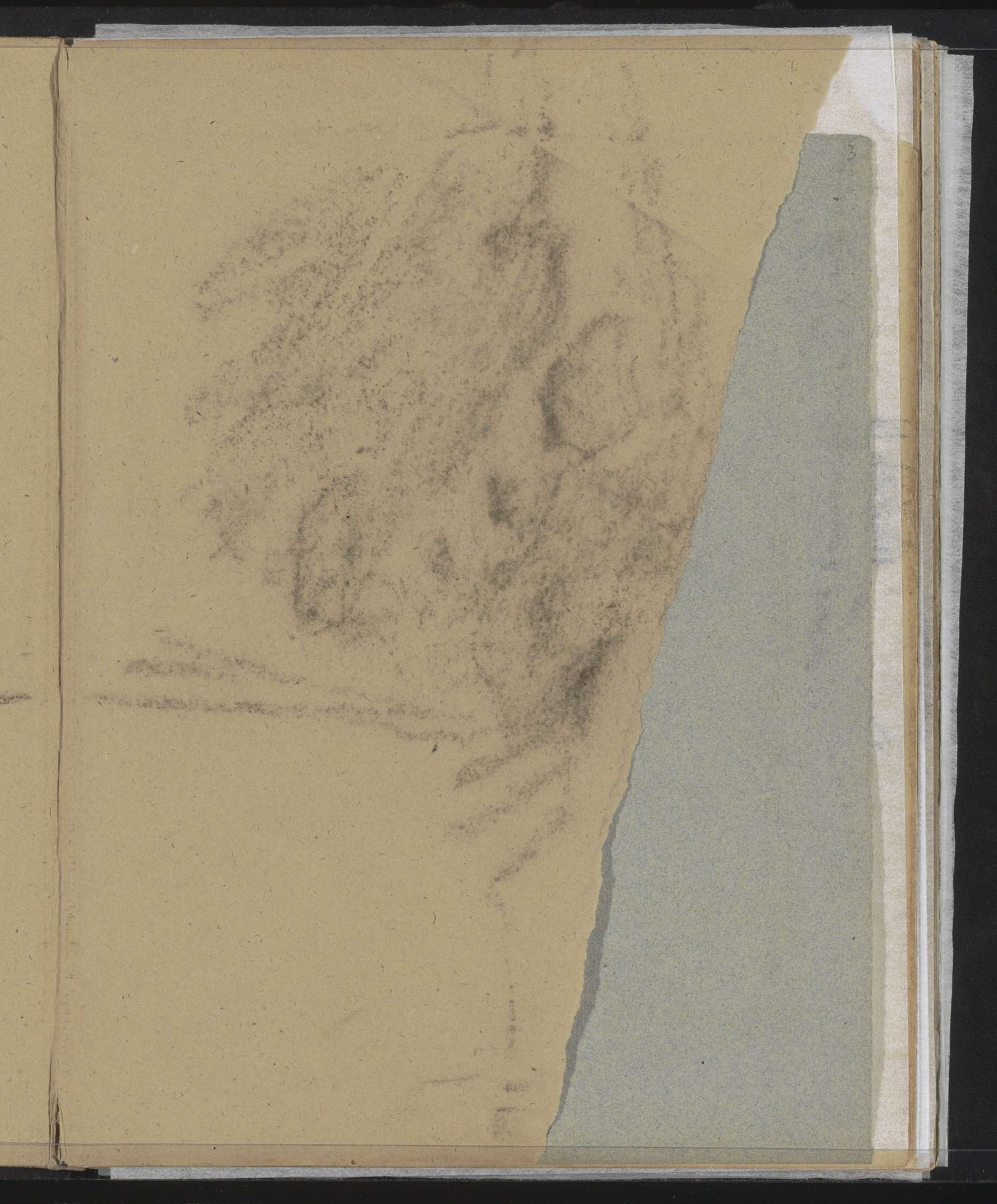 Abklatsch van de tekening op het voorste schutblad by Willem Witsen