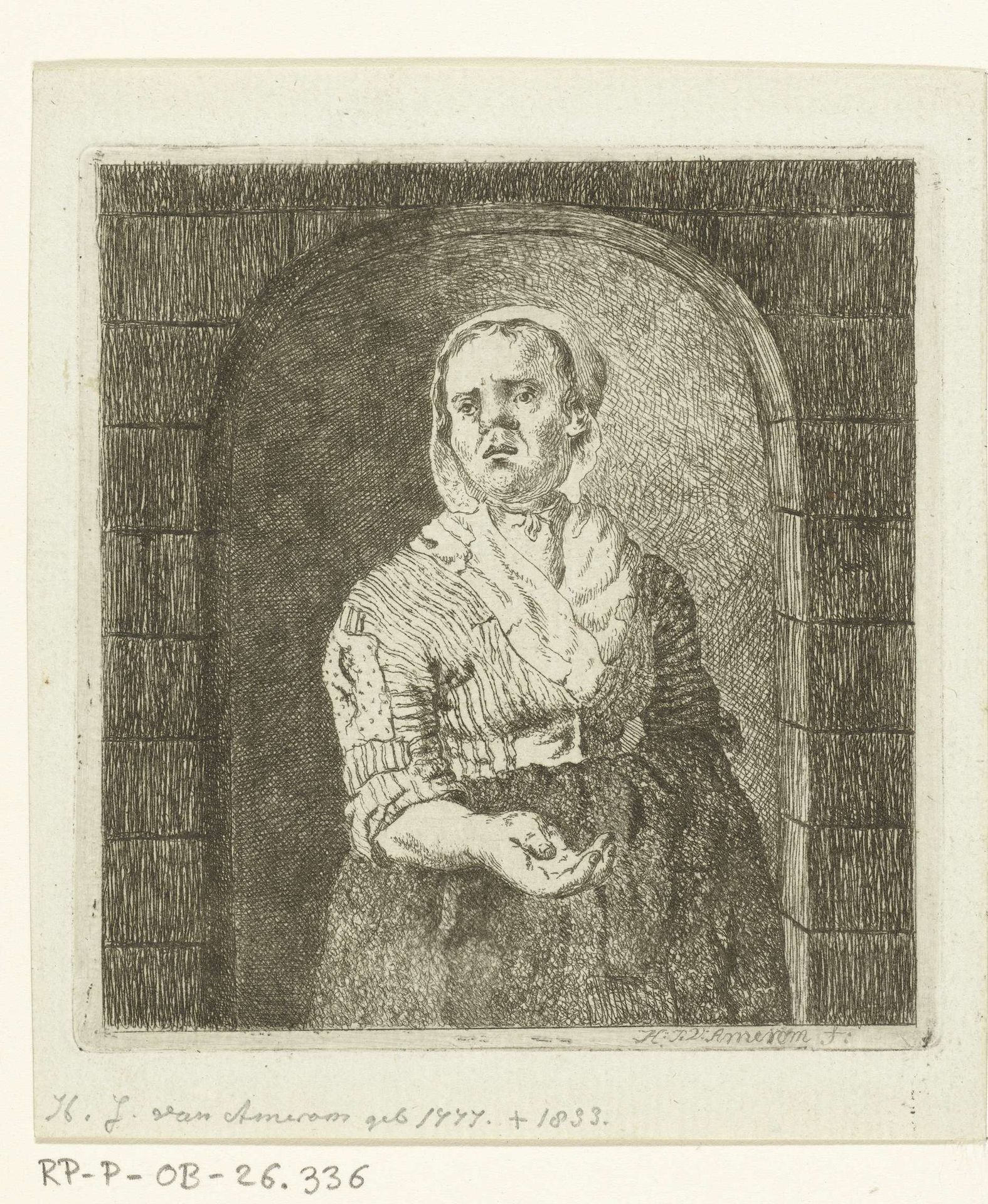 Bedelaarster by Hendrik Jan van Amerom