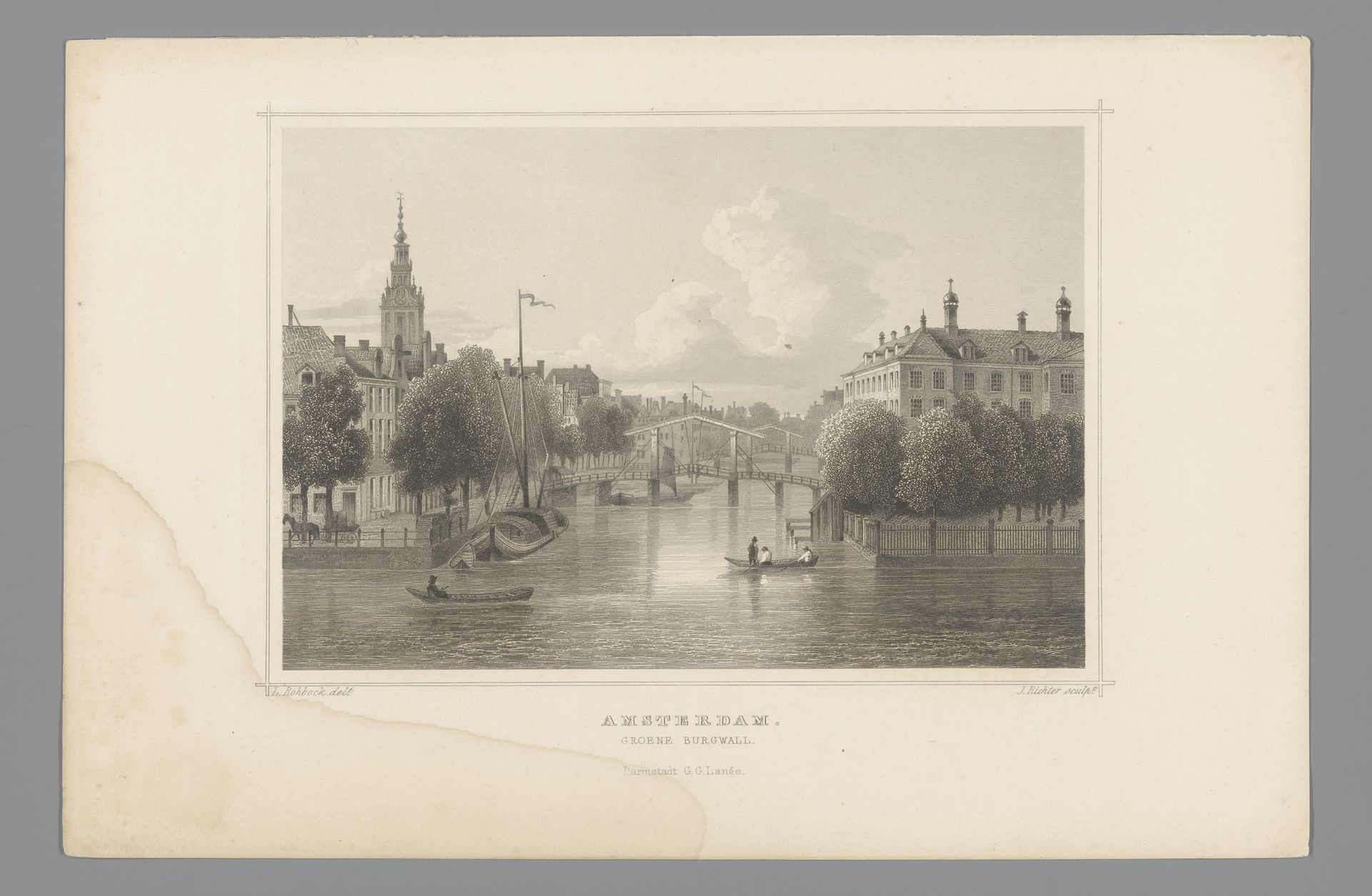 Gezicht op de Groenburgwal te Amsterdam by J. Richter
