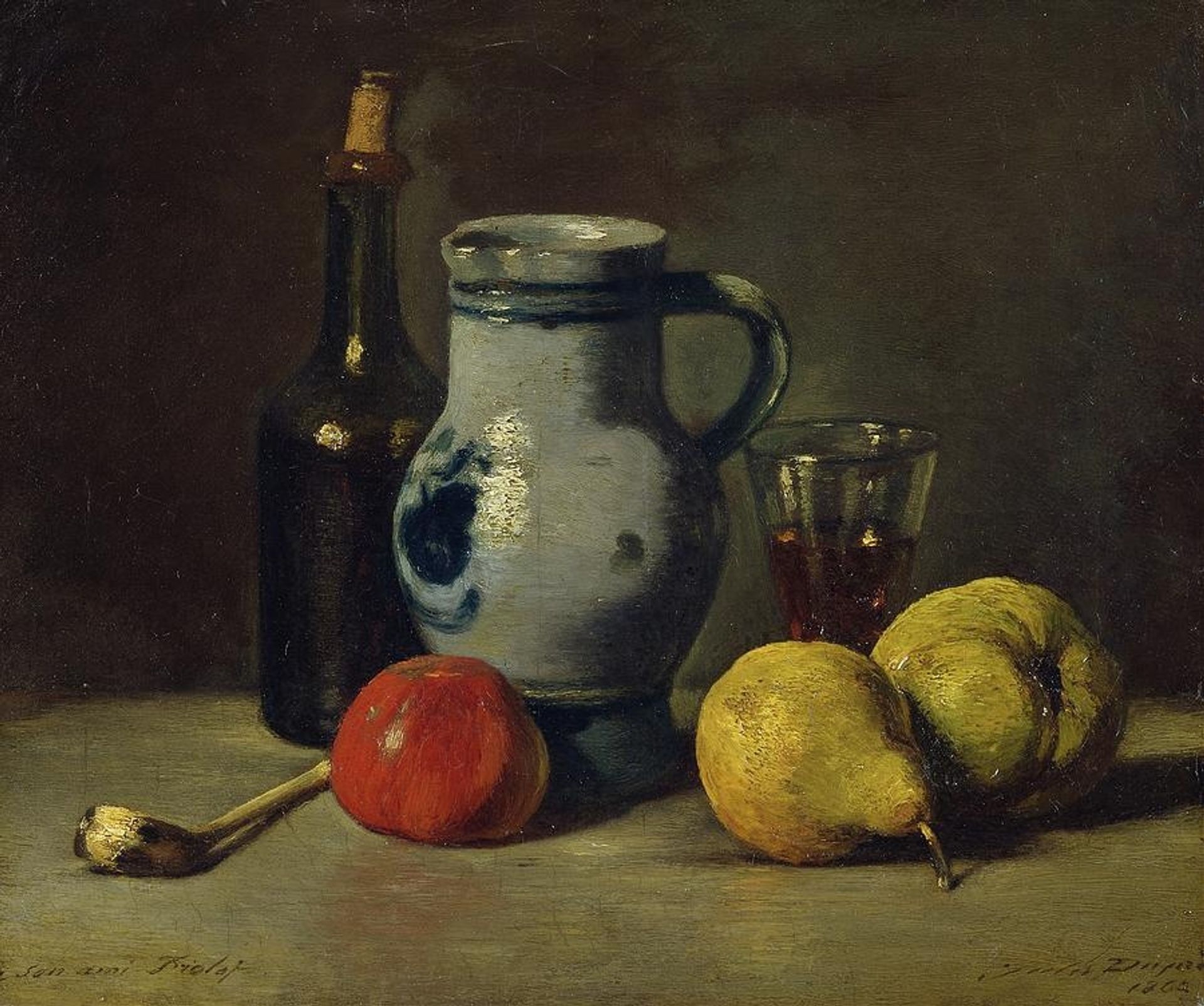 Still Life with a Grey Jug by Jules Dupre
