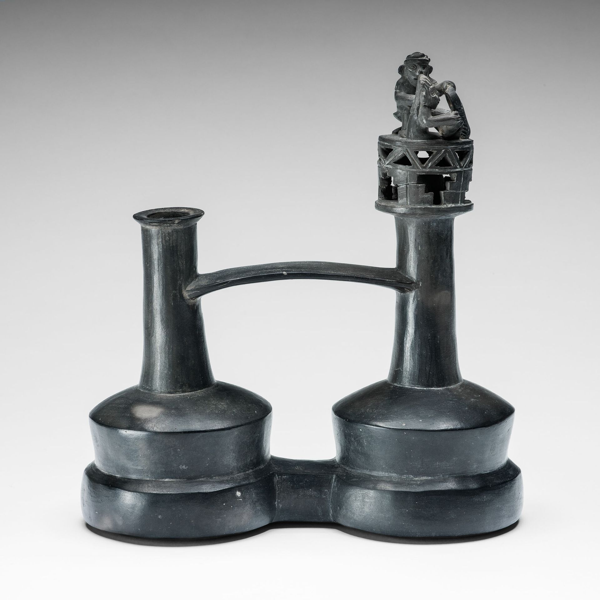 Double Vessel with a Foot-Massage Scene by Chimú