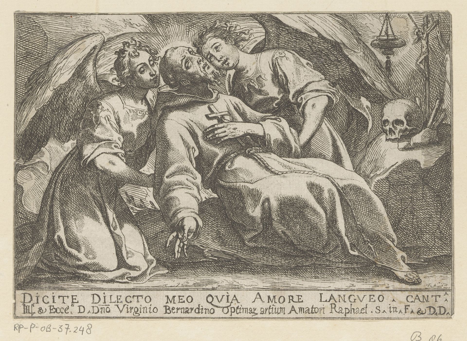 Franciscus van Assisi in extase by Raffaello Schiaminossi