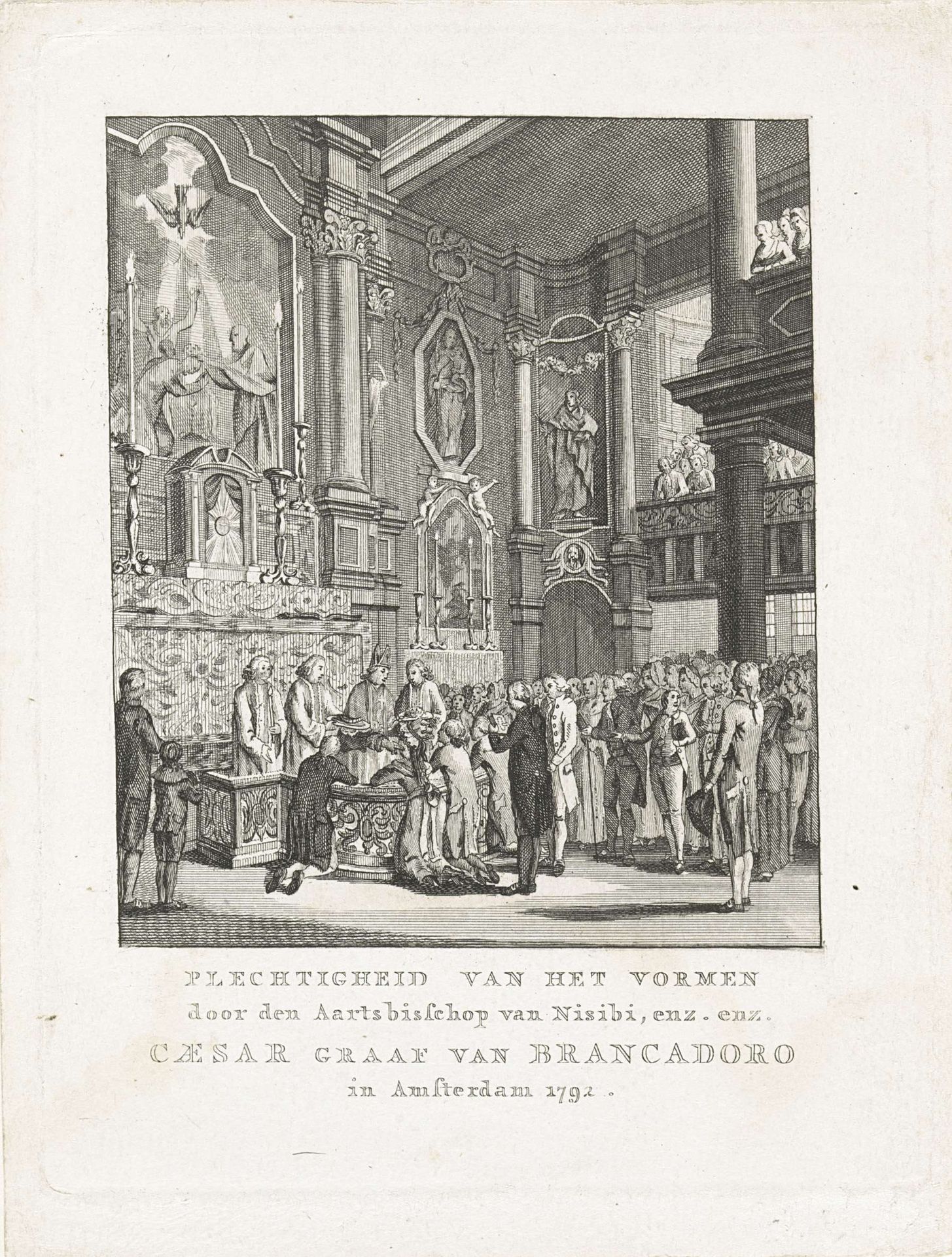 Toediening van het vormsel in de Mozes en Aäronkerk te Amsterdam, 1792 by Anonymous