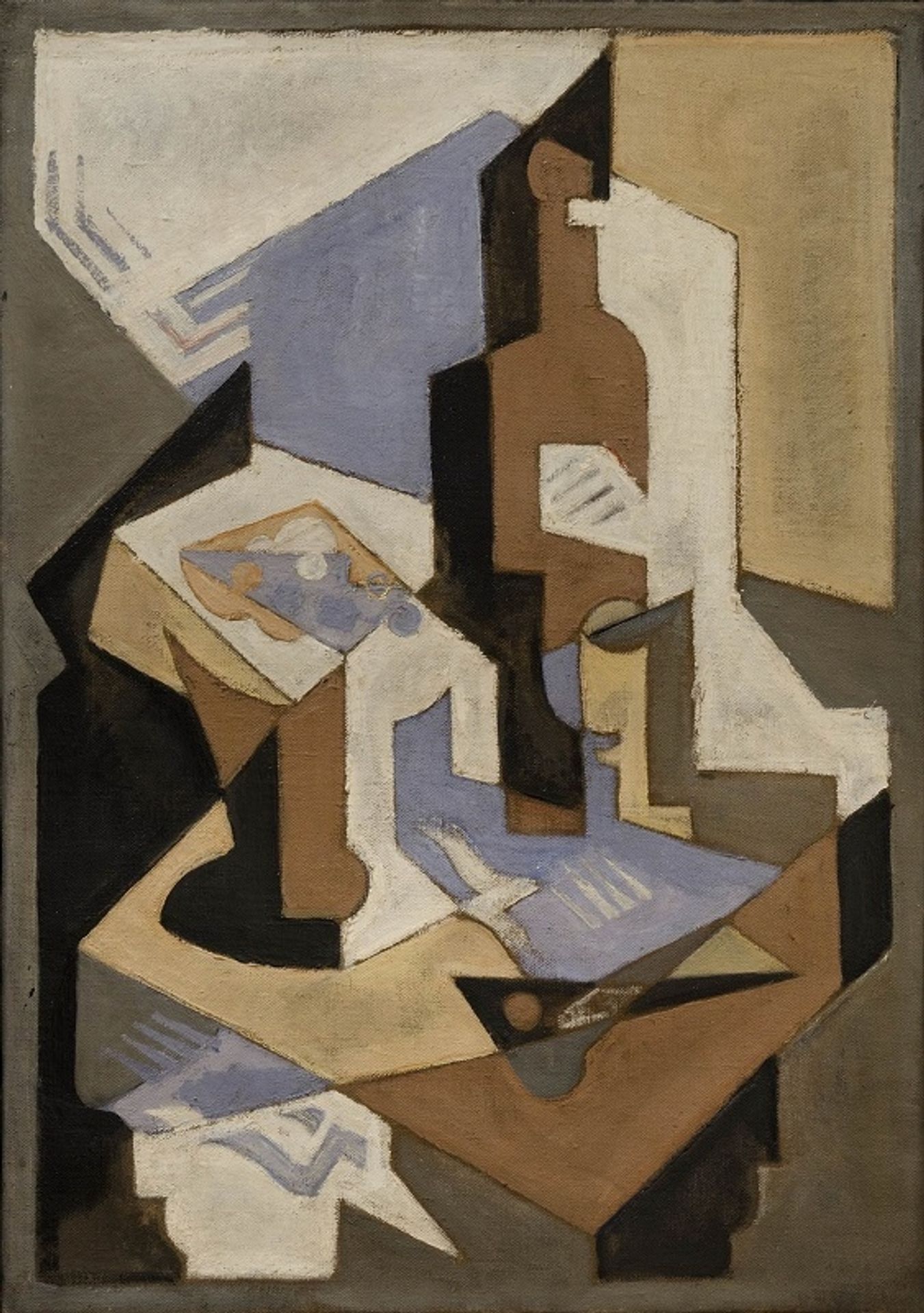 Composición Cubista Con Botella by María Blanchard