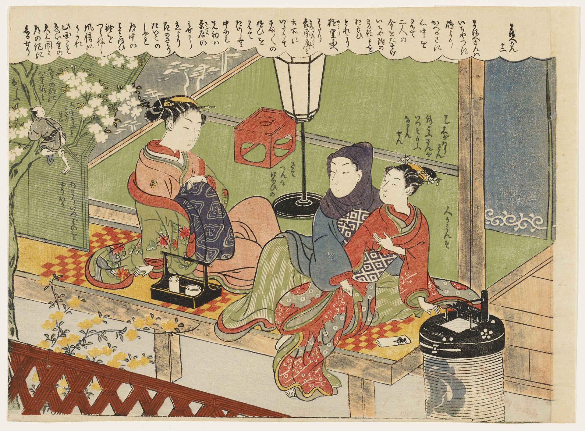 Licensed Quarter of Yoshiwara by Suzuki Harunobu 鈴木春信