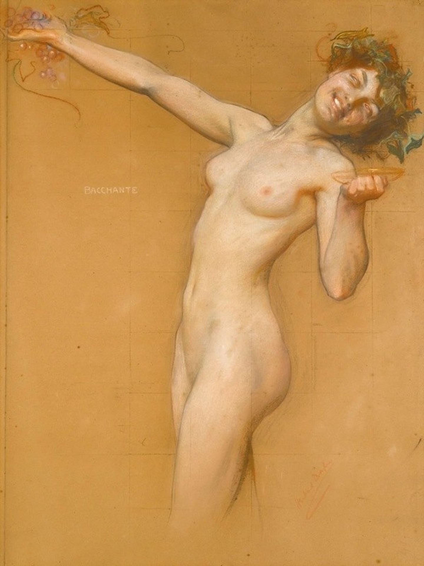 Bacchante, study for the vintage morn by Herbert James Draper