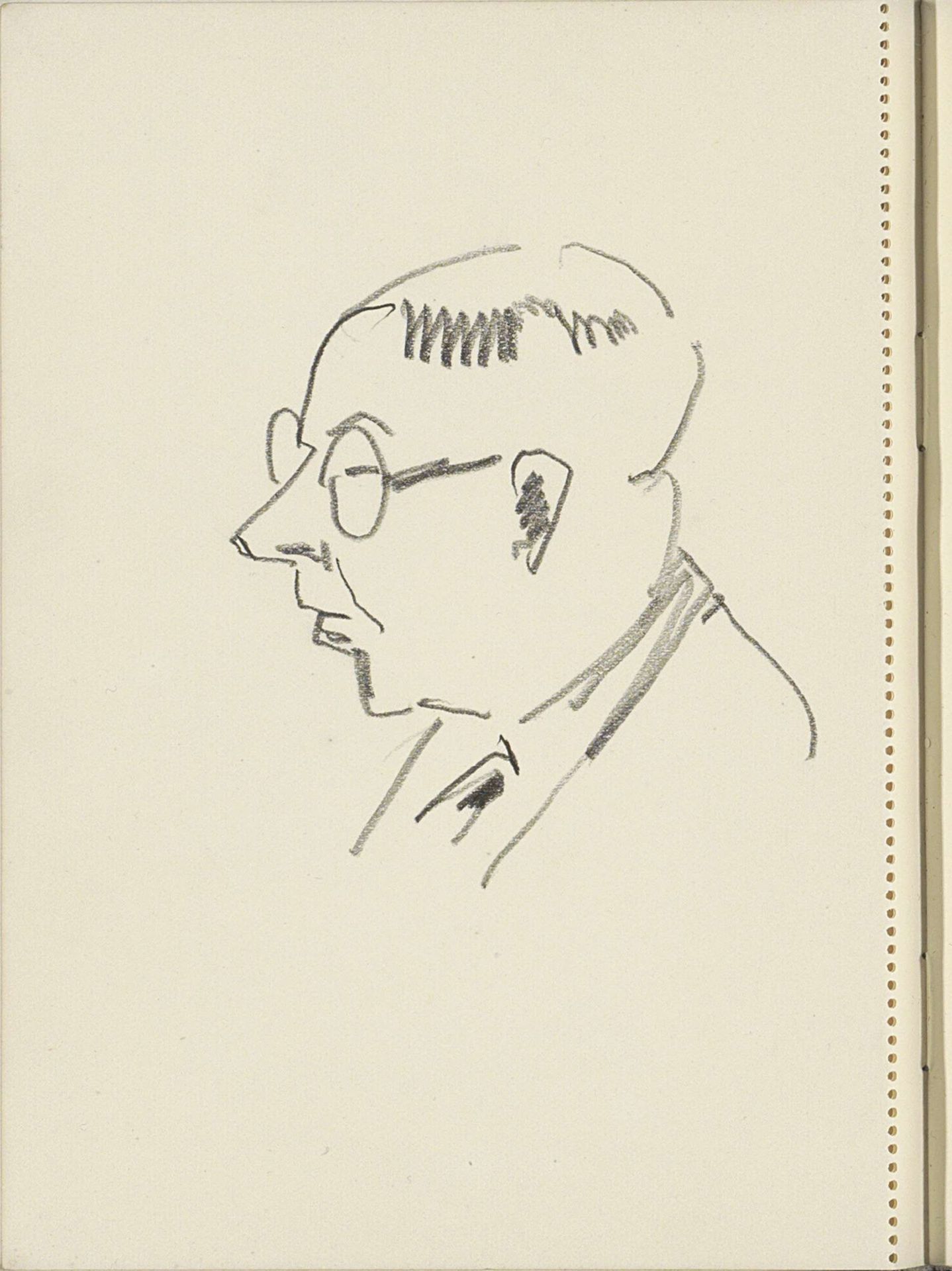 Kop van een man met een bril by Cornelis Vreedenburgh