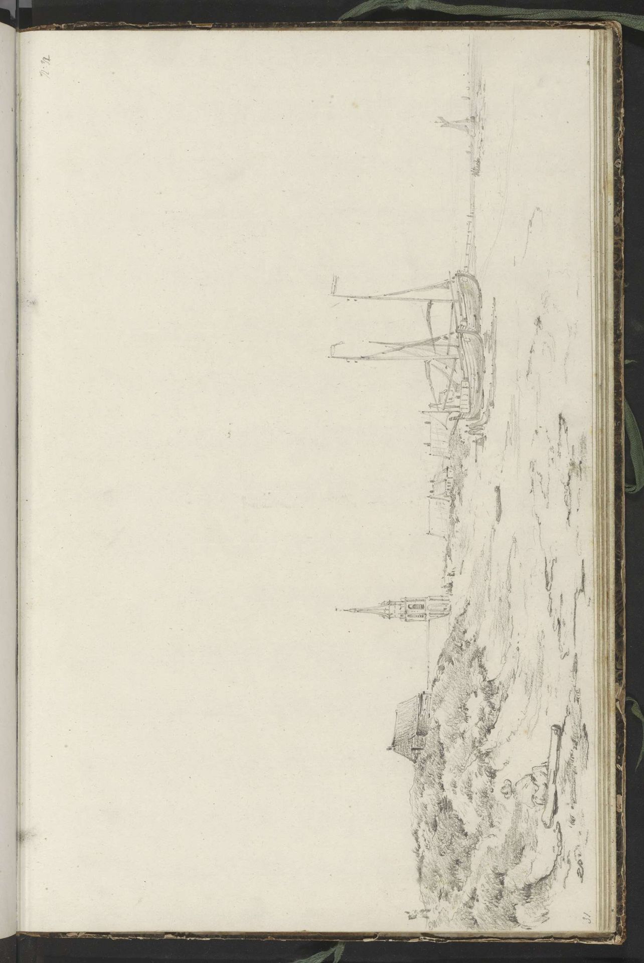 Bomschuiten op het strand van Scheveningen by Johannes Christiaan Schotel