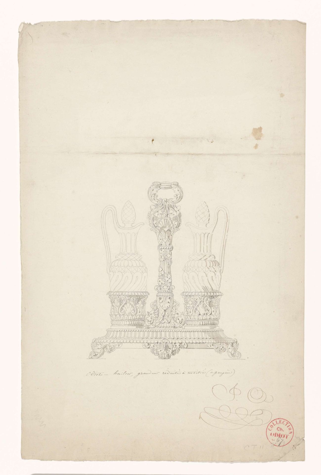 Ontwerp voor een olie- en azijnstel by Charles-Nicolas Odiot