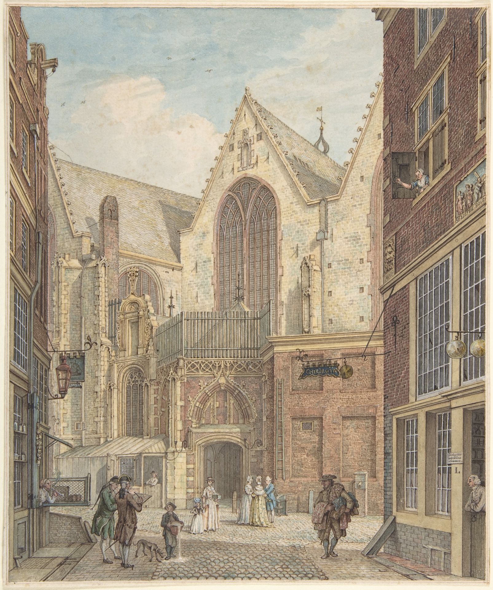 View of the Old Church of Amsterdam by Hermanus Petrus Schouten